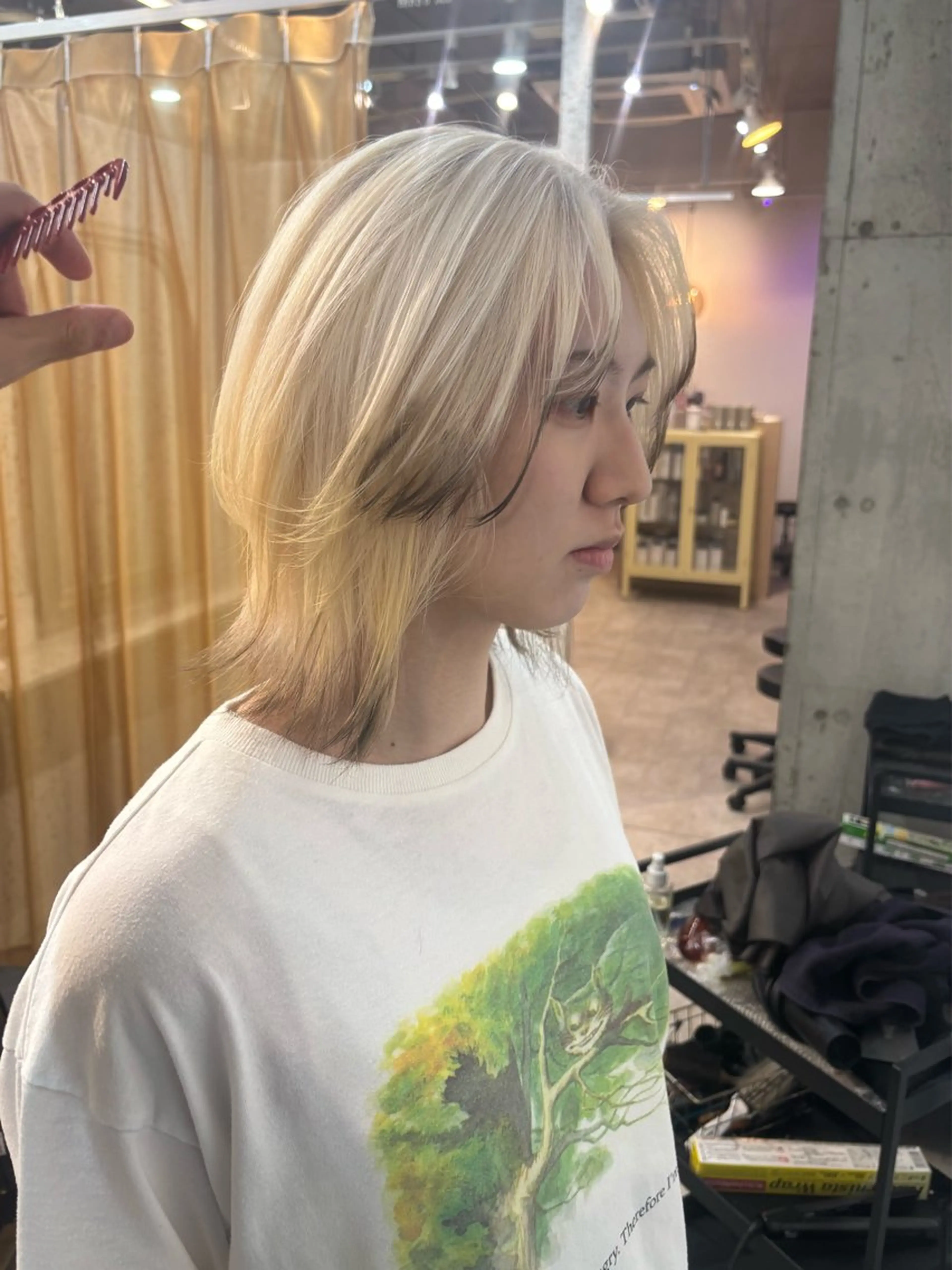 ミディアム カラー 黒髪 ブロンド ヘアカラー lani hair salon所属・SHOTO ハイトー ン/デザインカラーのヘアスタイル