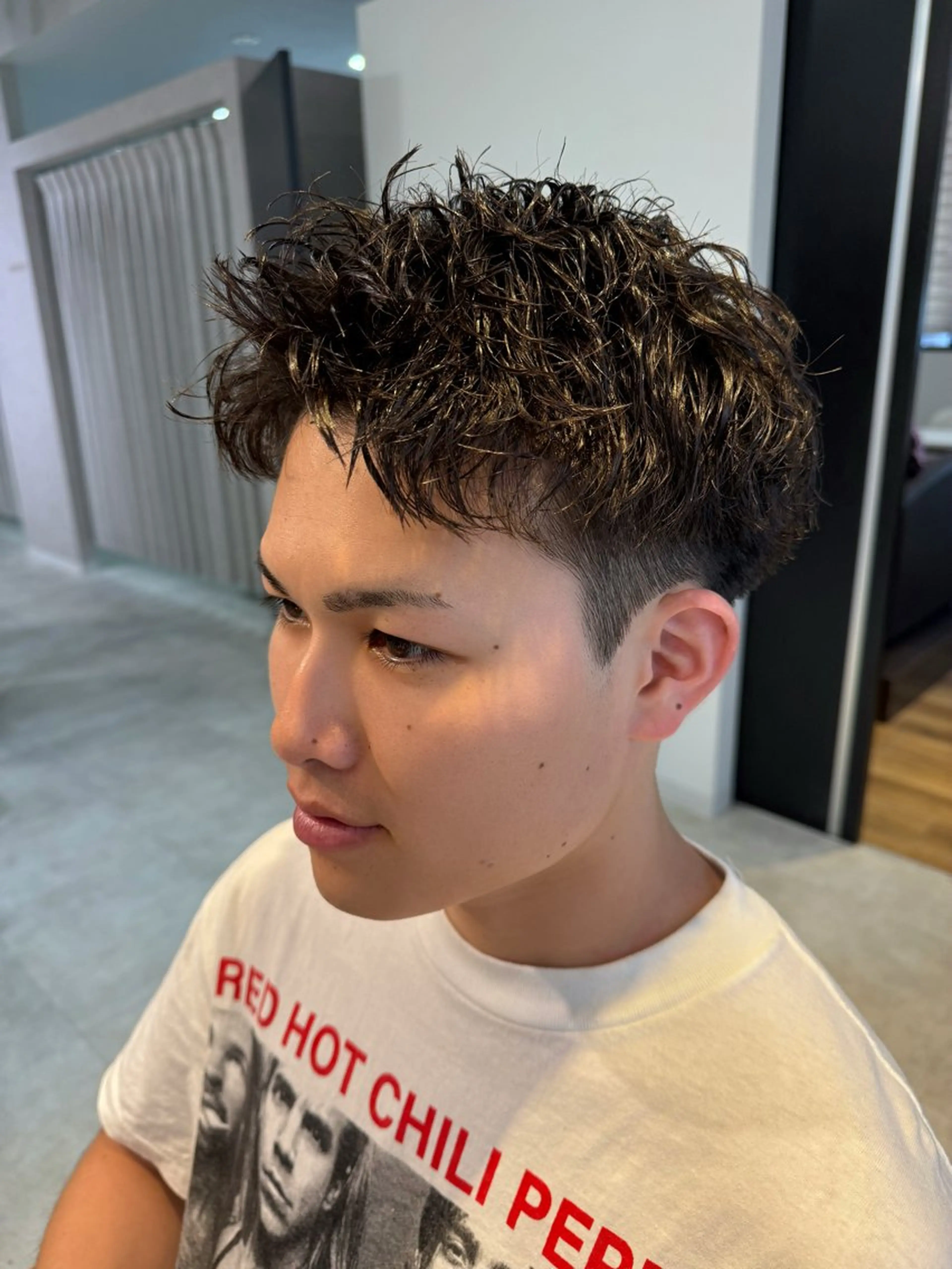 パーマ メンズ センターパート マッシュ メンズパーマ スパイキーショート ツイストスパイラルパーマ カット パーマ LICO HAIR＆RELAXATION 名駅店所属・メンズ/波巻き/ ツイスパ/田中陸翔のヘアスタイル