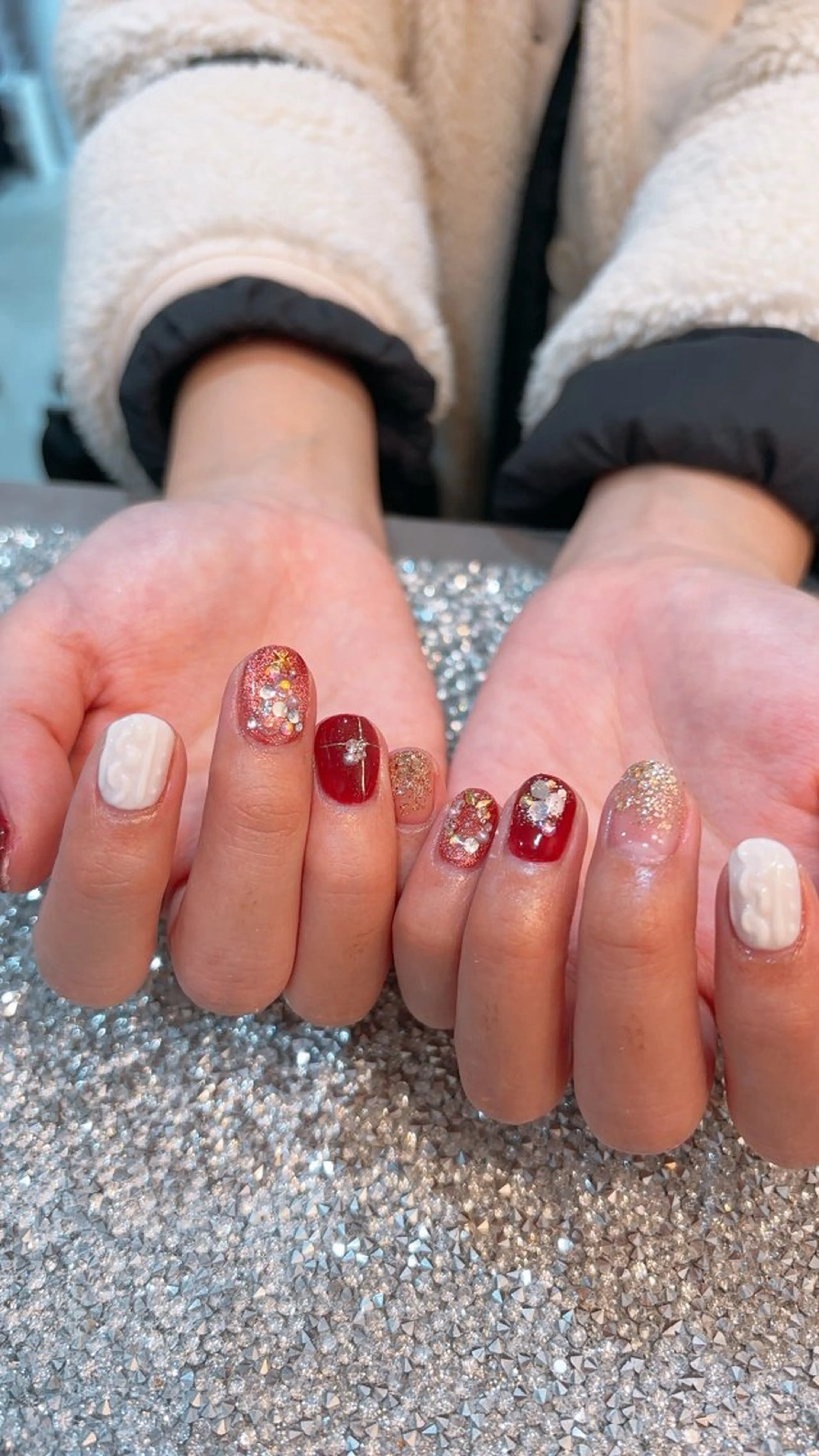 ネイル マグネットネイル 冬ネイル クリスマス ハンドネイル wooone所属・wooone nail.rieのネイルデザイン