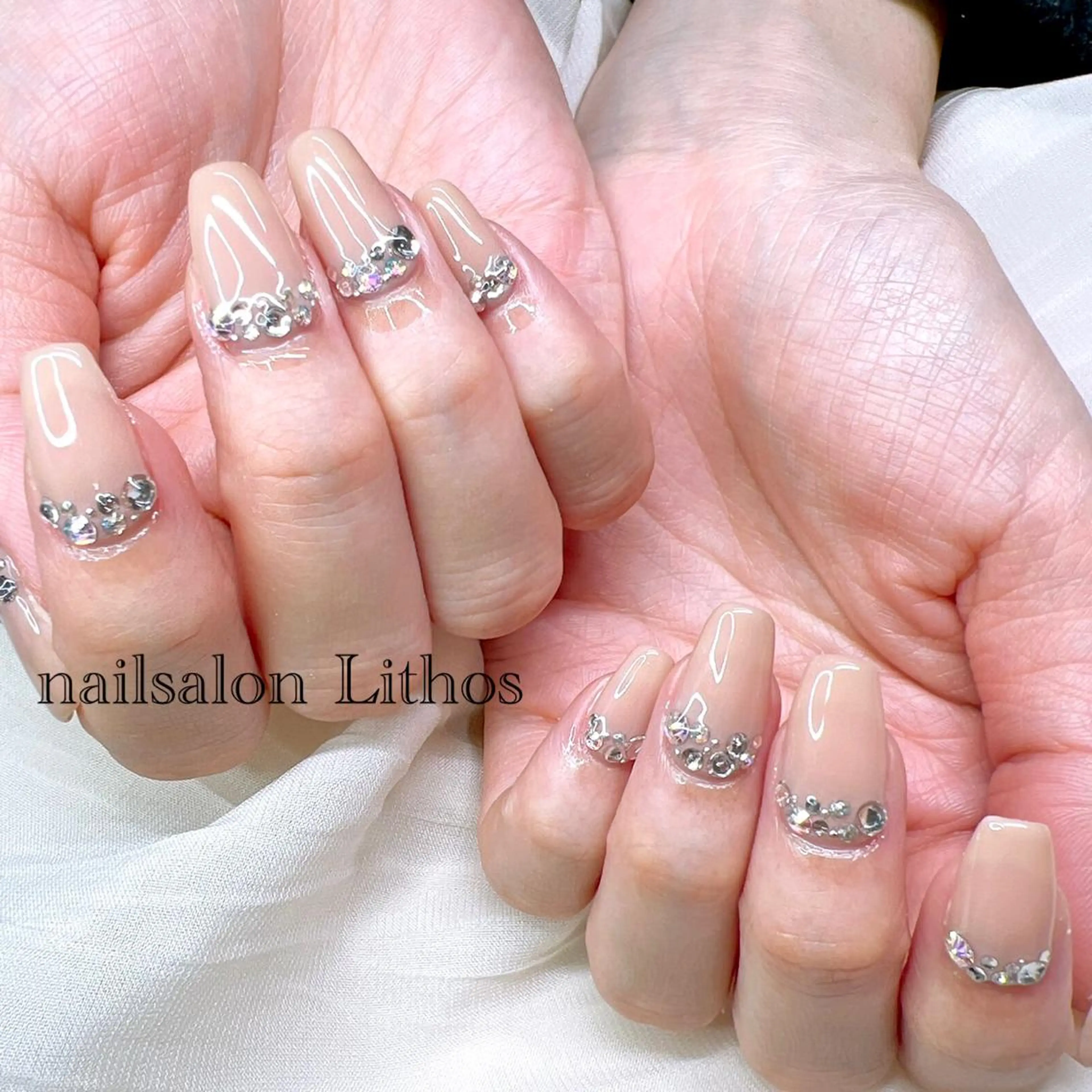 ネイル ピンク ピンクベージュ ハンドネイル nailsalon Lithos所属・nailsalon Recontreのネイルデザイン