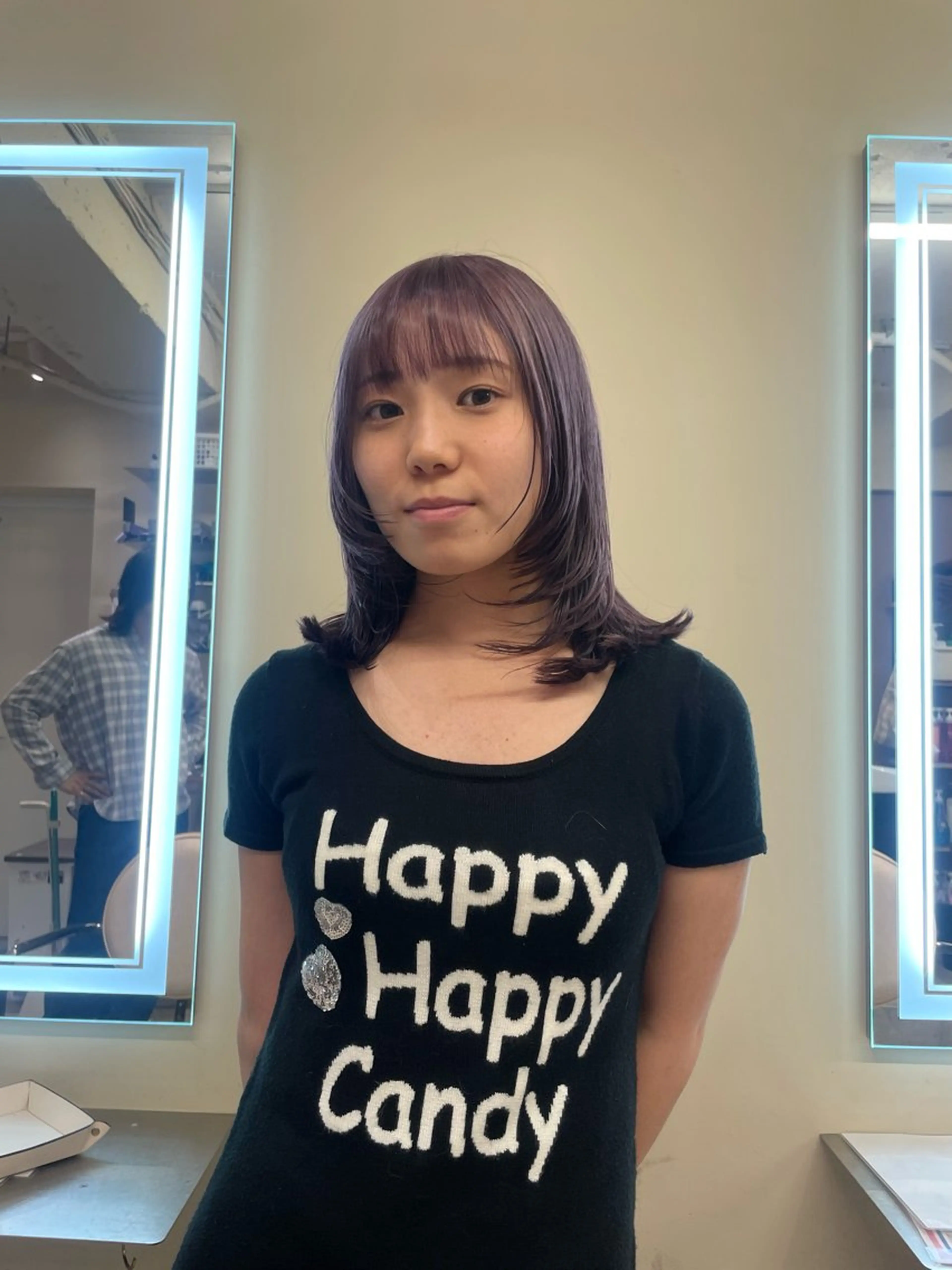 ミディアム ボブ 顔まわりレイヤー 韓国風ヘア レイヤーカット シャギー カット ヘアカラー 🐶men'scut SYUMA🐶のヘアスタイル