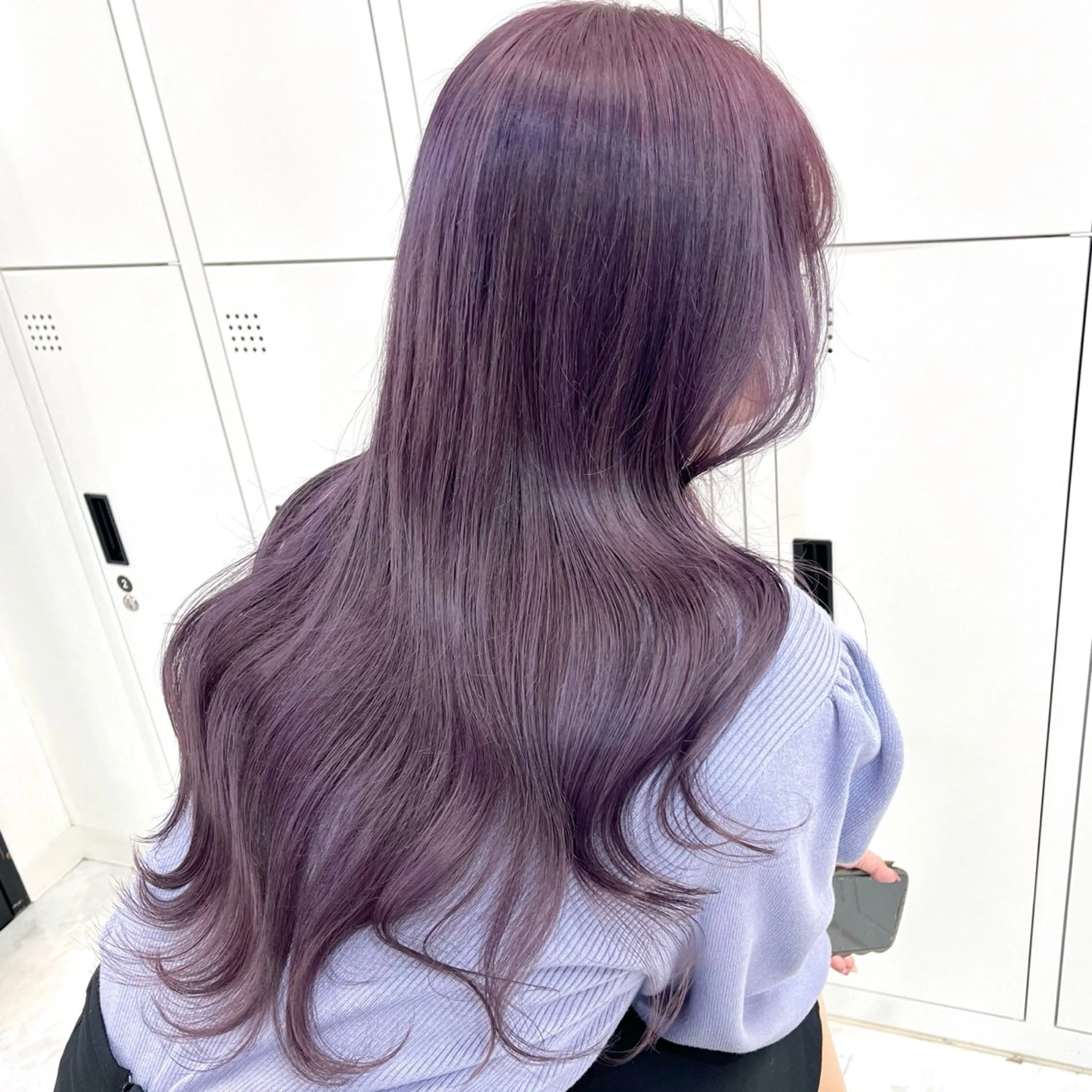 セミロング カラー パーマ ヘアアレンジ メンズ キッズ メンズブリーチ ブリーチ グレージュ ラベンダーカラー ラベンダーグレージュ ヘアカラー トリートメント ヘアセット ハイトーン/ピンク 💗モモ໒꒱のヘアスタイル