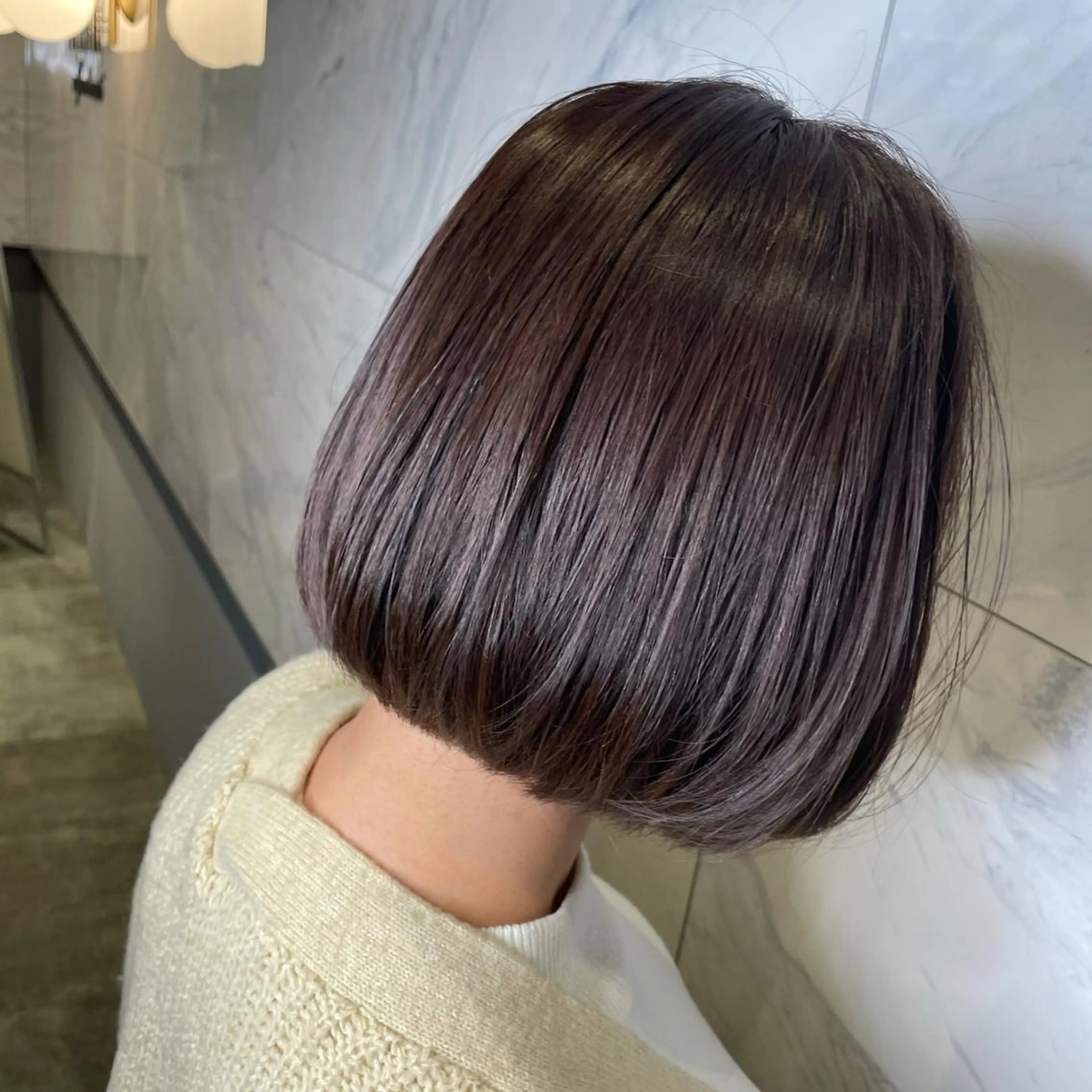 ショート カラー グレージュ ラベンダーカラー モカグレージュ カット ヘアカラー トリートメント 難しい髪質の縮毛矯正 高岡/射水/髪質改善のヘアスタイル