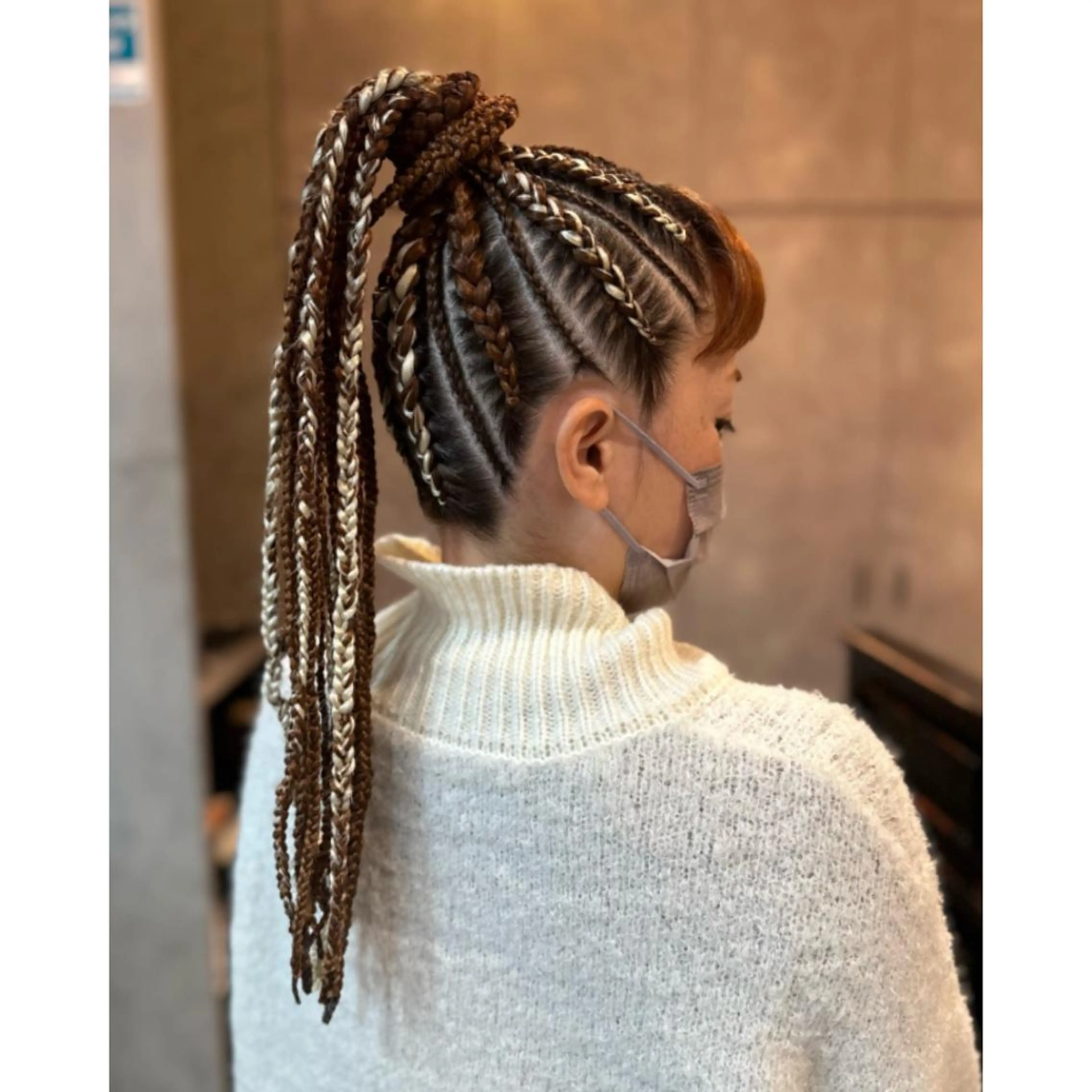メンズ キッズ 子どものヘアアレンジ エクステ ヘアセット BRAIDS💎愛子 大人ハイライト💎のヘアスタイル