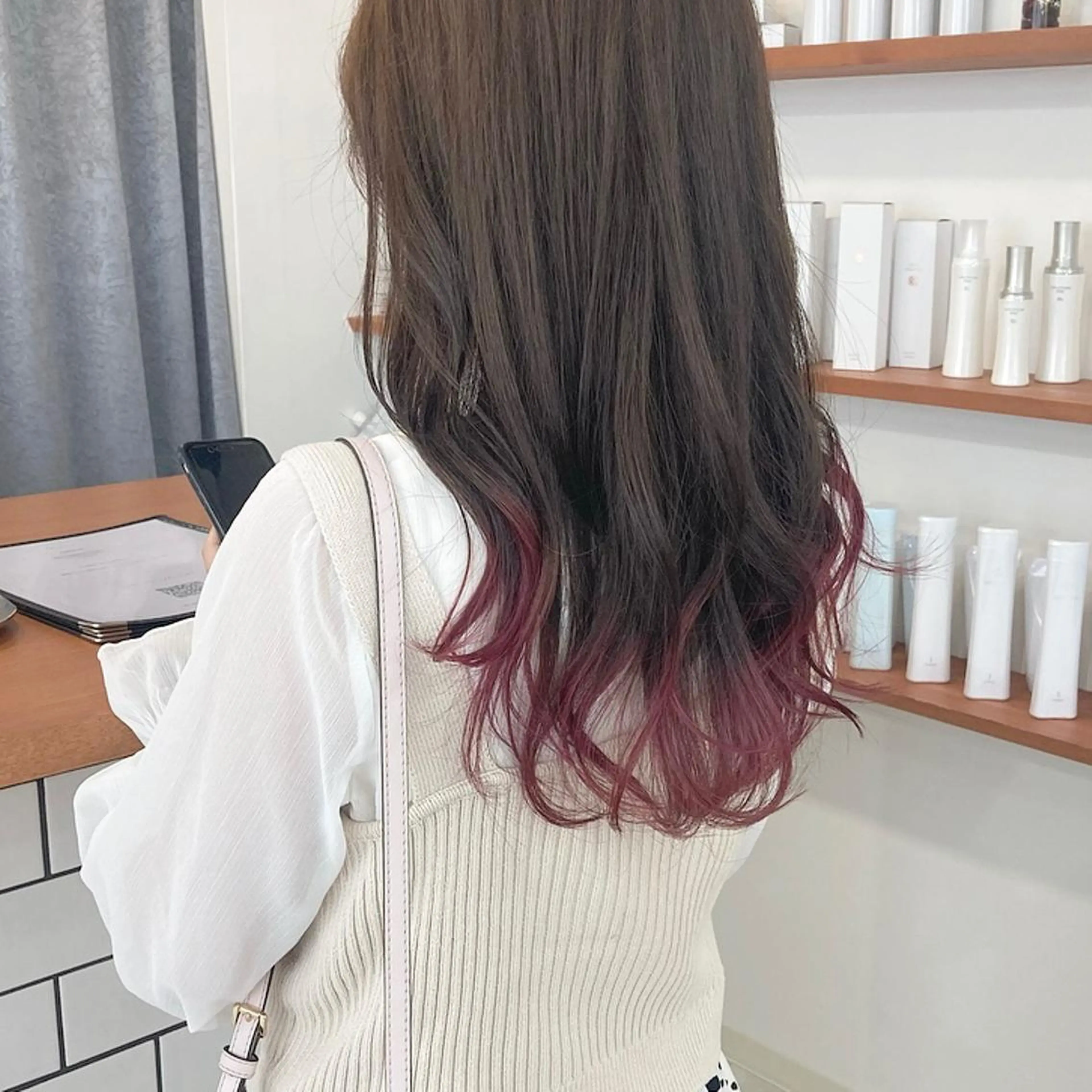 ミディアム カラー ブリーチ お洒落パーマ/ 艶カラー/michiのヘアスタイル