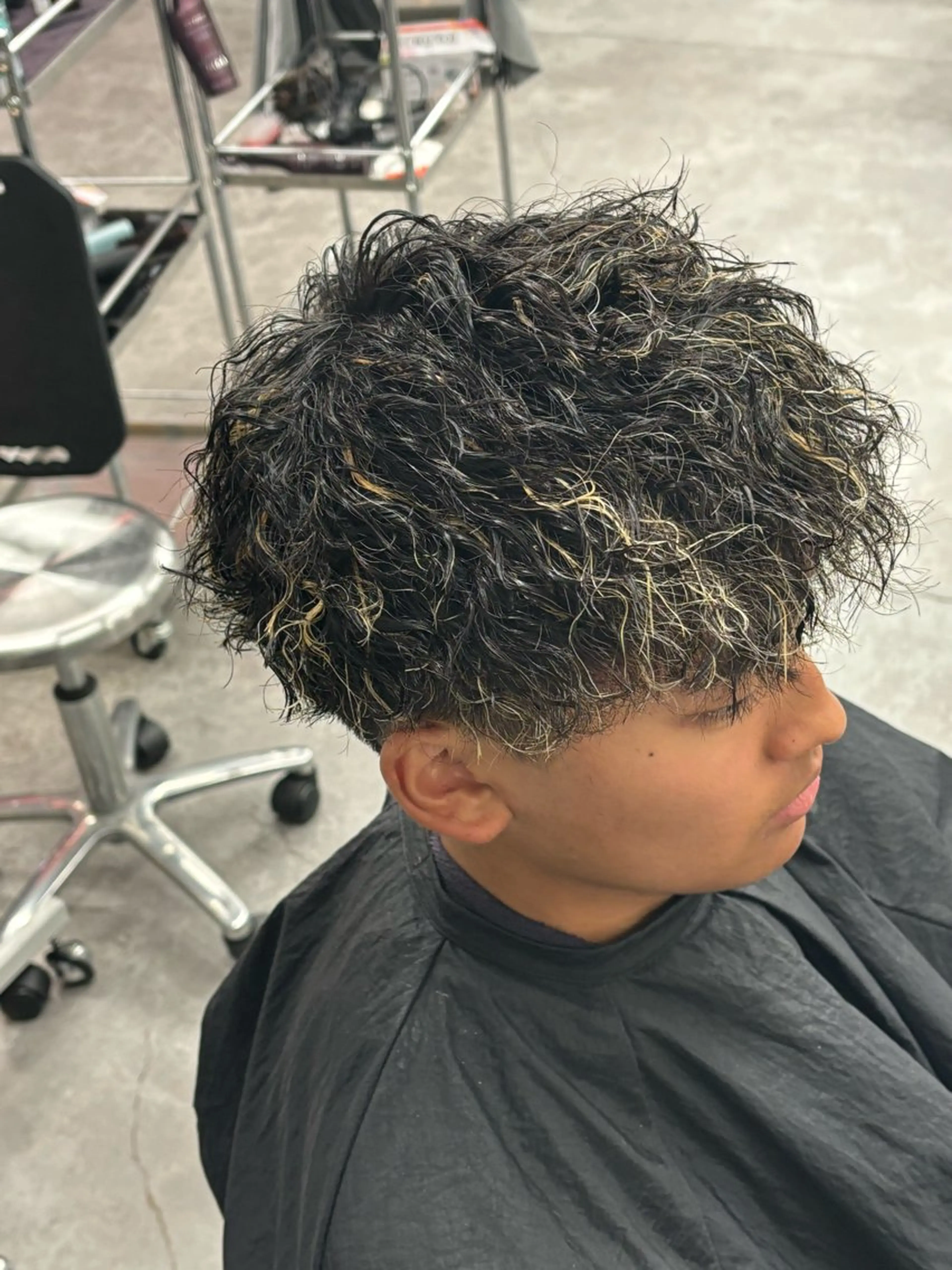 ショート パーマ メンズ カット パーマ ヘアセット メンズ/パーマ特化/ 町田/naokiのヘアスタイル