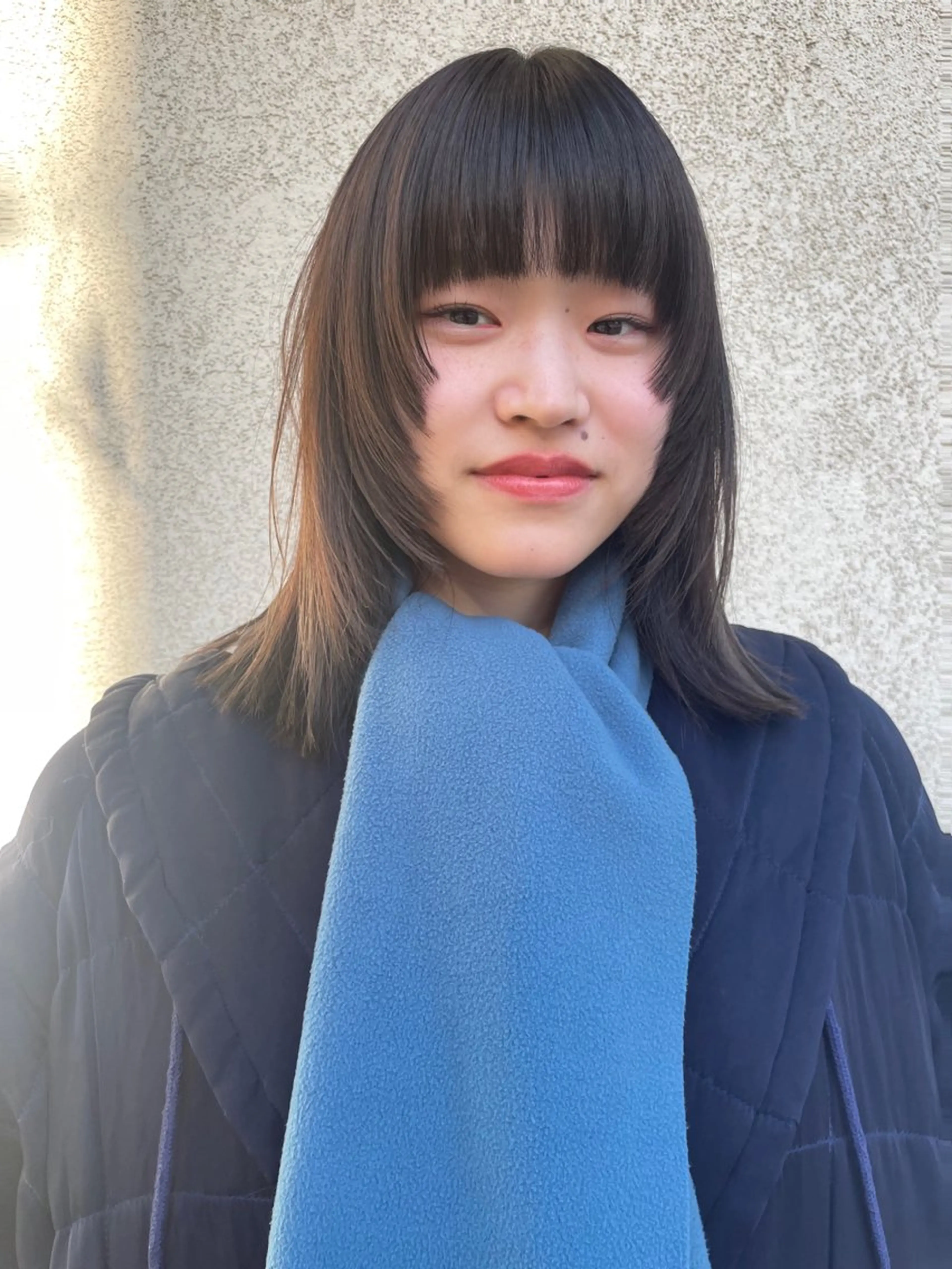 ミディアム 顔まわりレイヤー レイヤーカット ワイドバング 森田 博樹のヘアスタイル