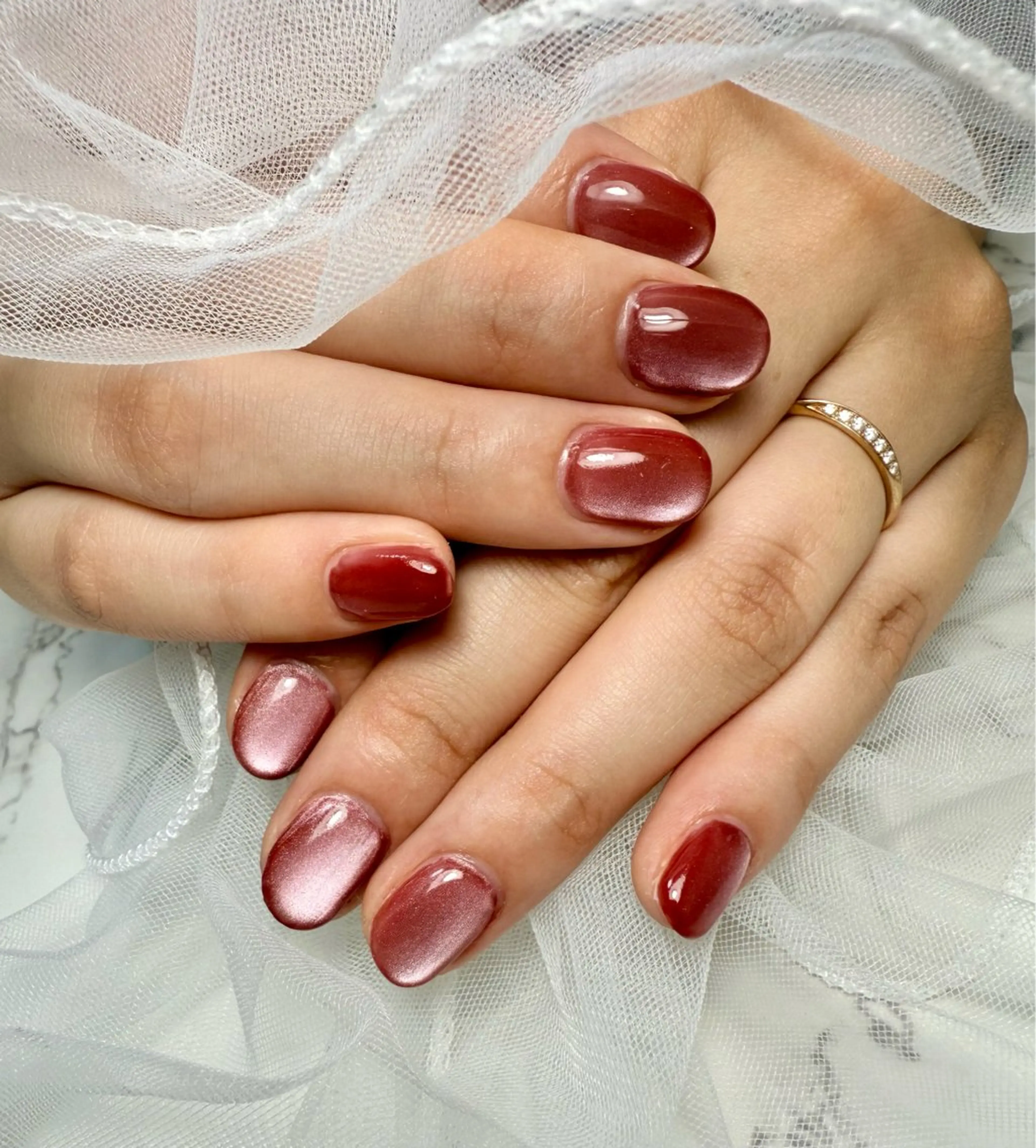 ネイル アートネイル チークネイル フレンチネイル ガラスフレンチ 氷ネイル・うるうるネイル M.N_ nailのネイルデザイン