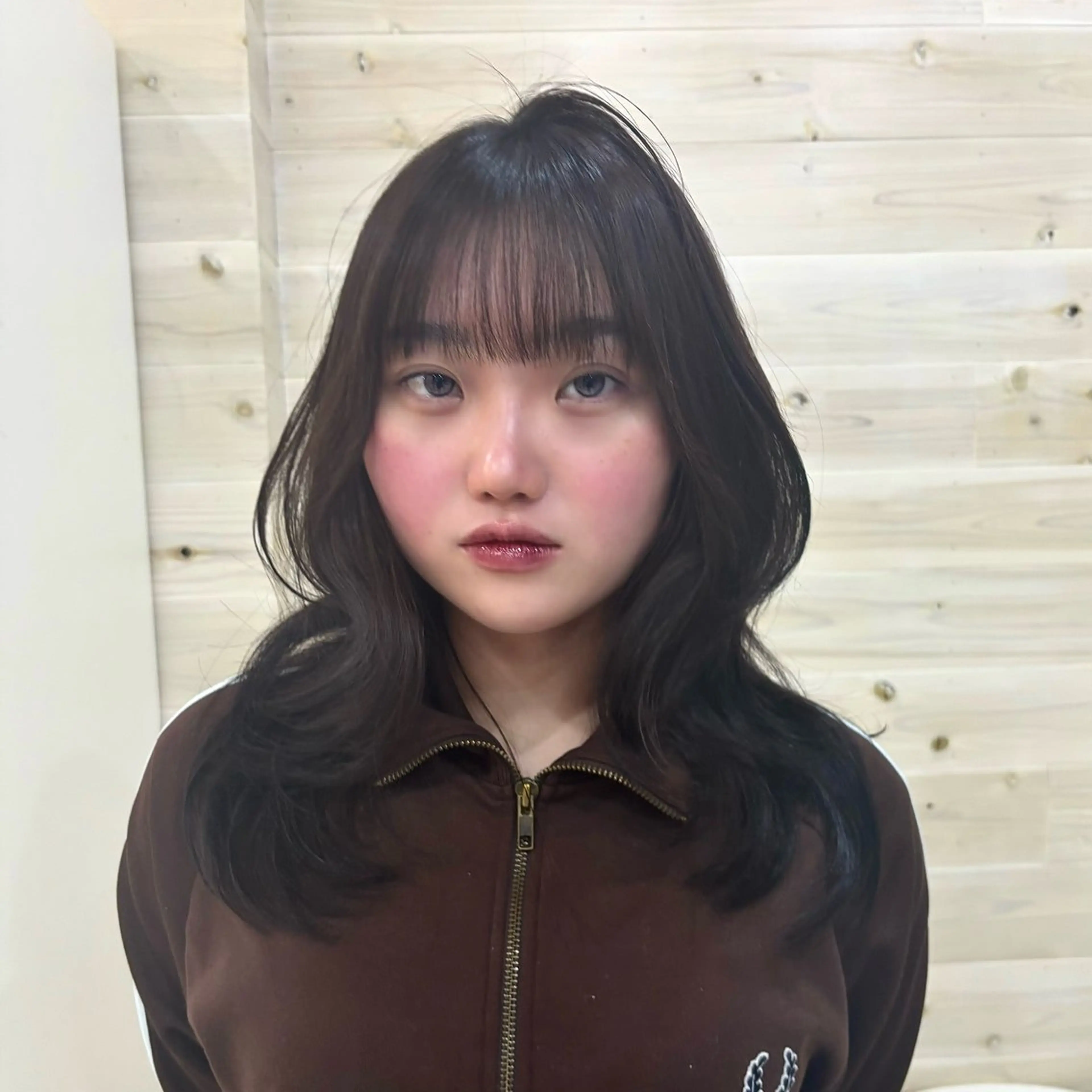 セミロング 顔周りカット ハッシュカット 韓国風ヘア 🩶レイヤー/盛れる 顔まわり🩶フウカのヘアスタイル