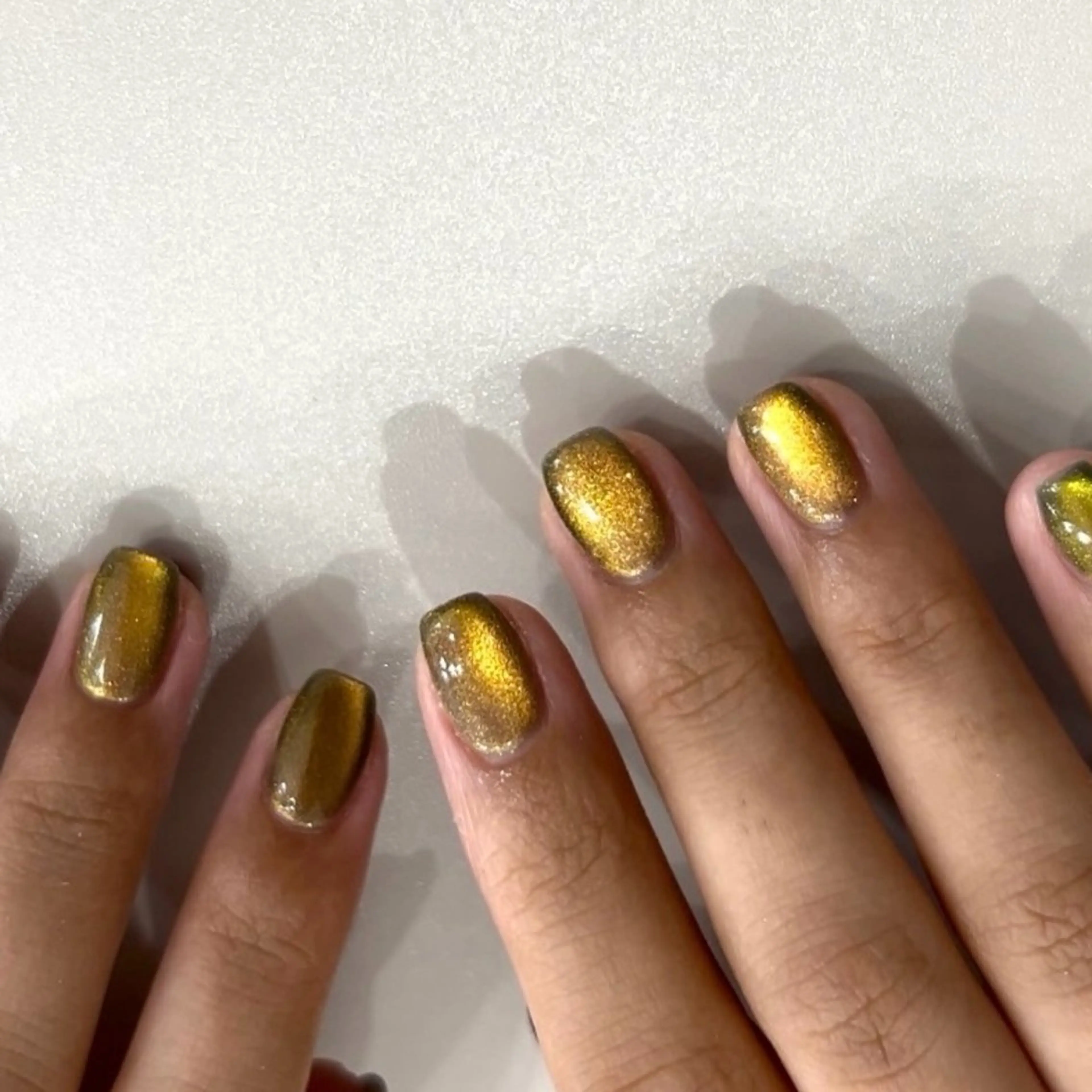 ネイル マグネットネイル ワンカラーネイル 黄色 nail‪◯ petitnanoのネイルデザイン