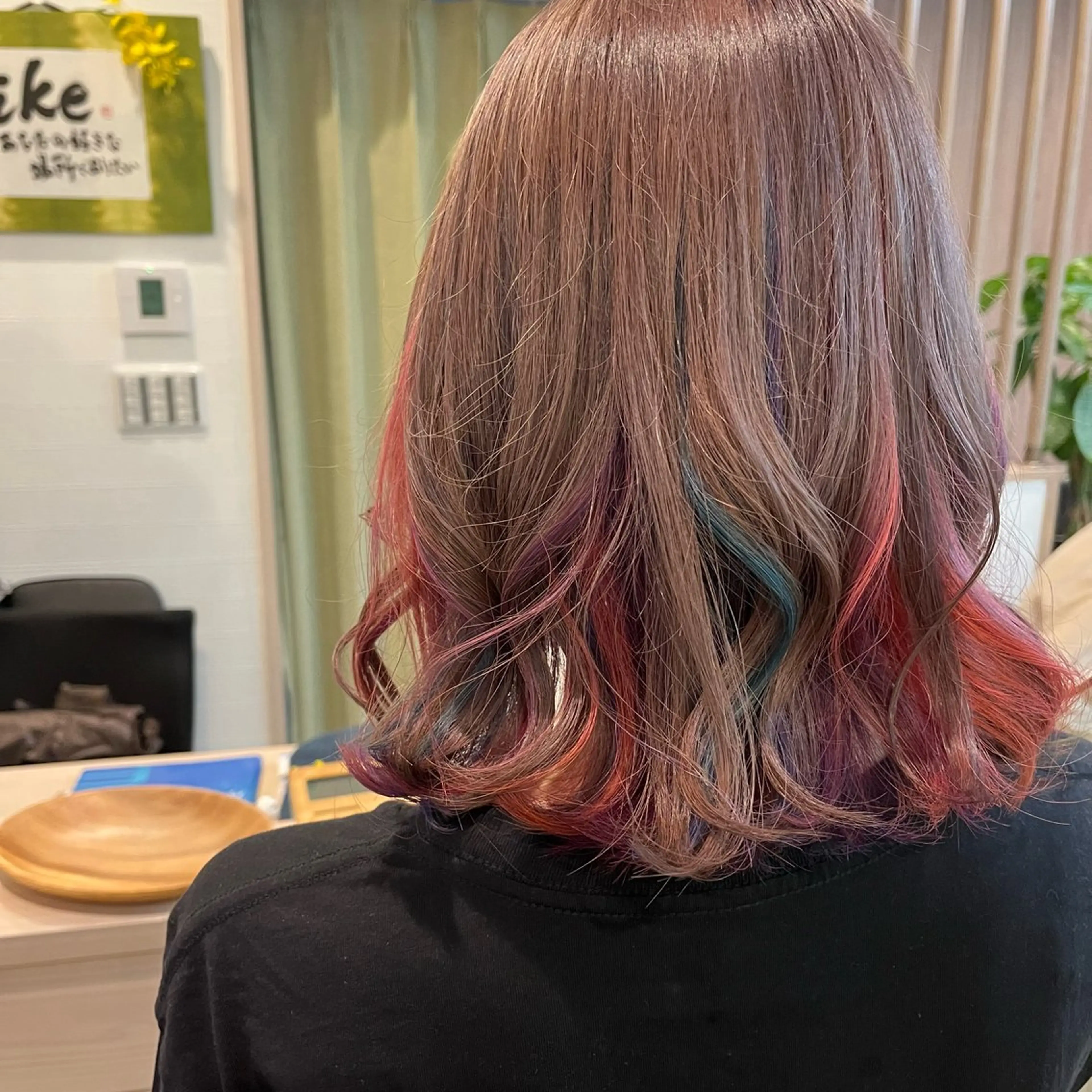ミディアム カラー ヘアアレンジ ヘアカラー トリートメント like みやびのヘアスタイル