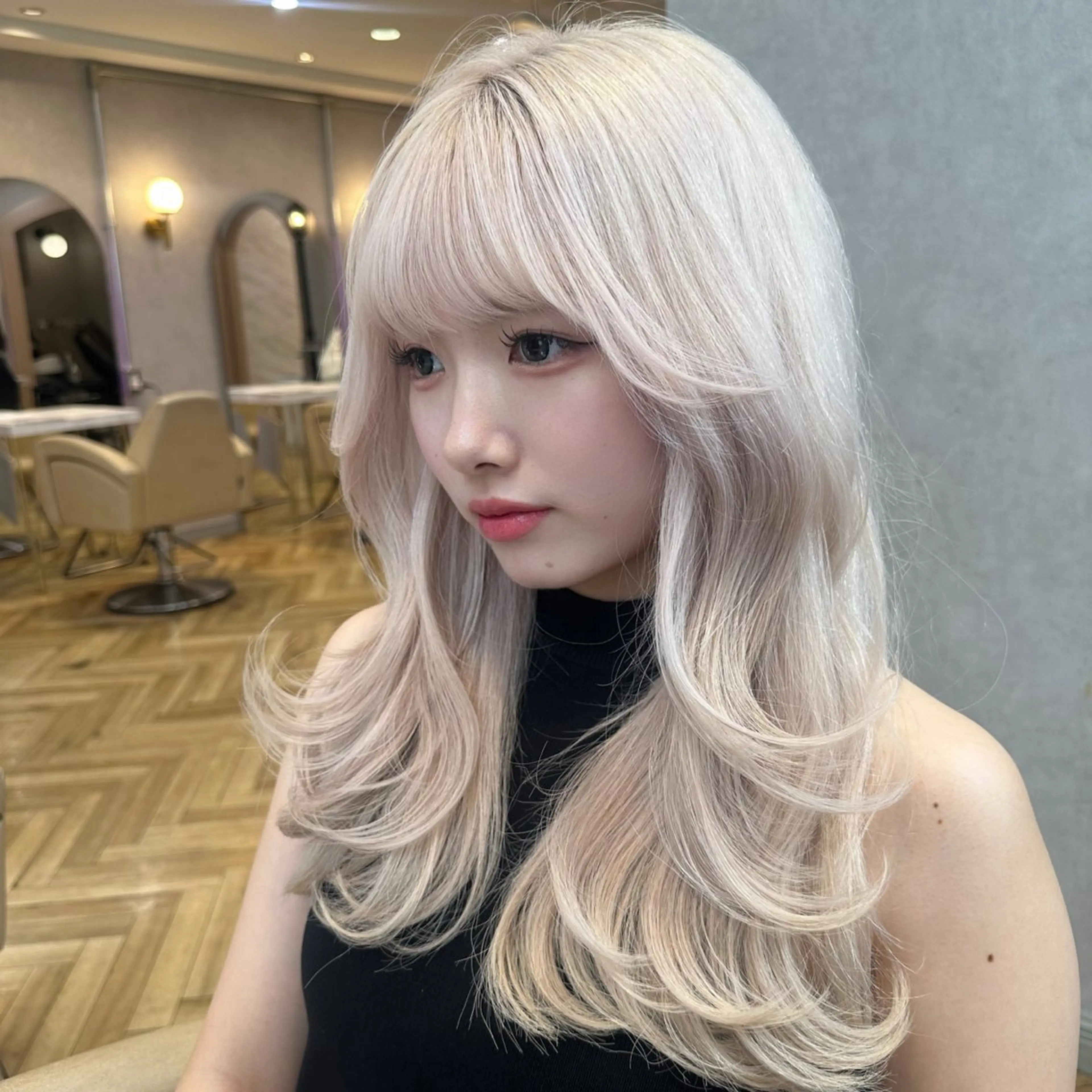 ロング ハイレイヤー レイヤーカット カット ヘアカラー トリートメント ヘアセット 韓国ヘア/レイヤー/ 髪質改善/銀座/田島のヘアスタイル