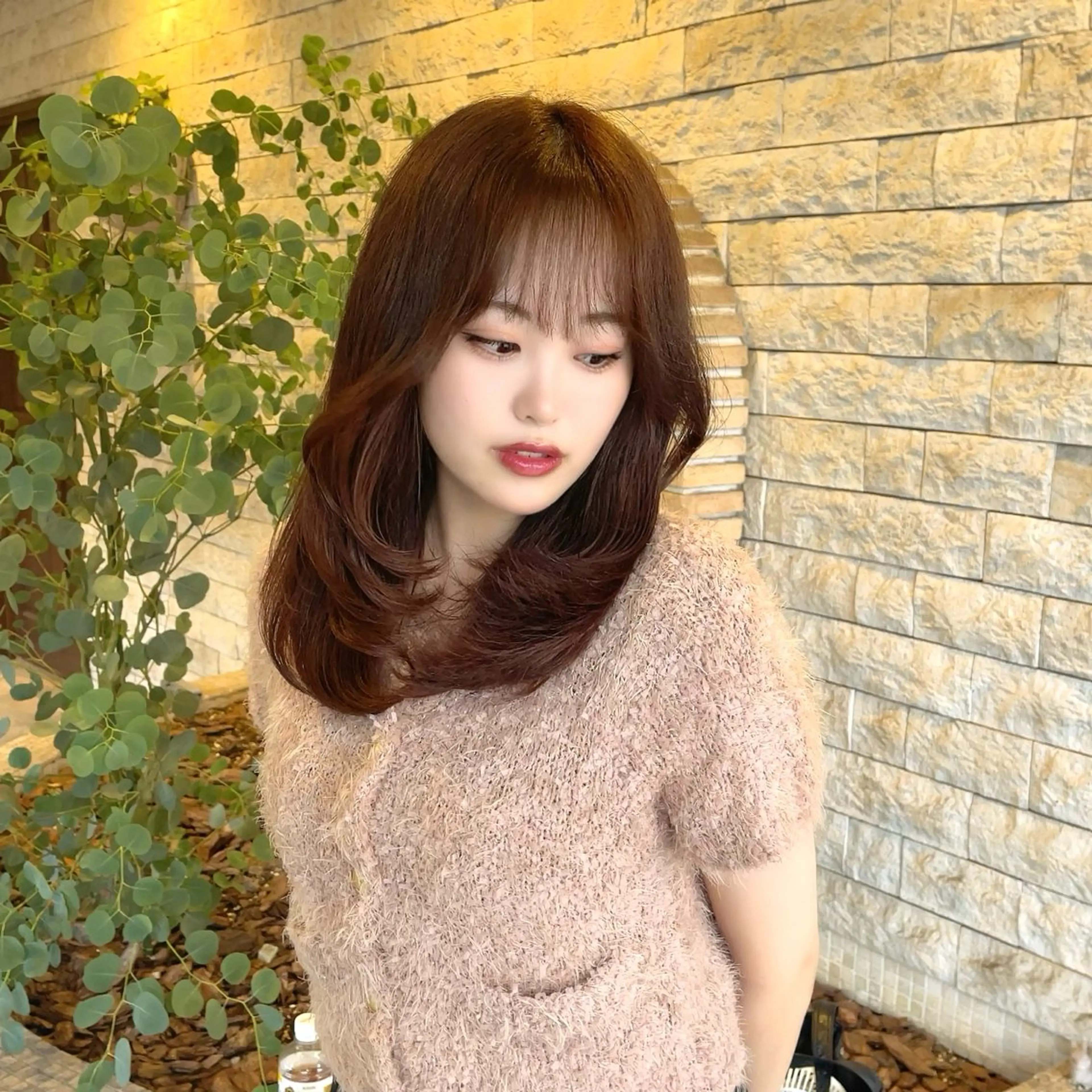 セミロング カラー くびれヘア 顔周りカット レイヤーカット カット トリートメント suzuka/透明感 カラー 美髪縮毛矯正のヘアスタイル