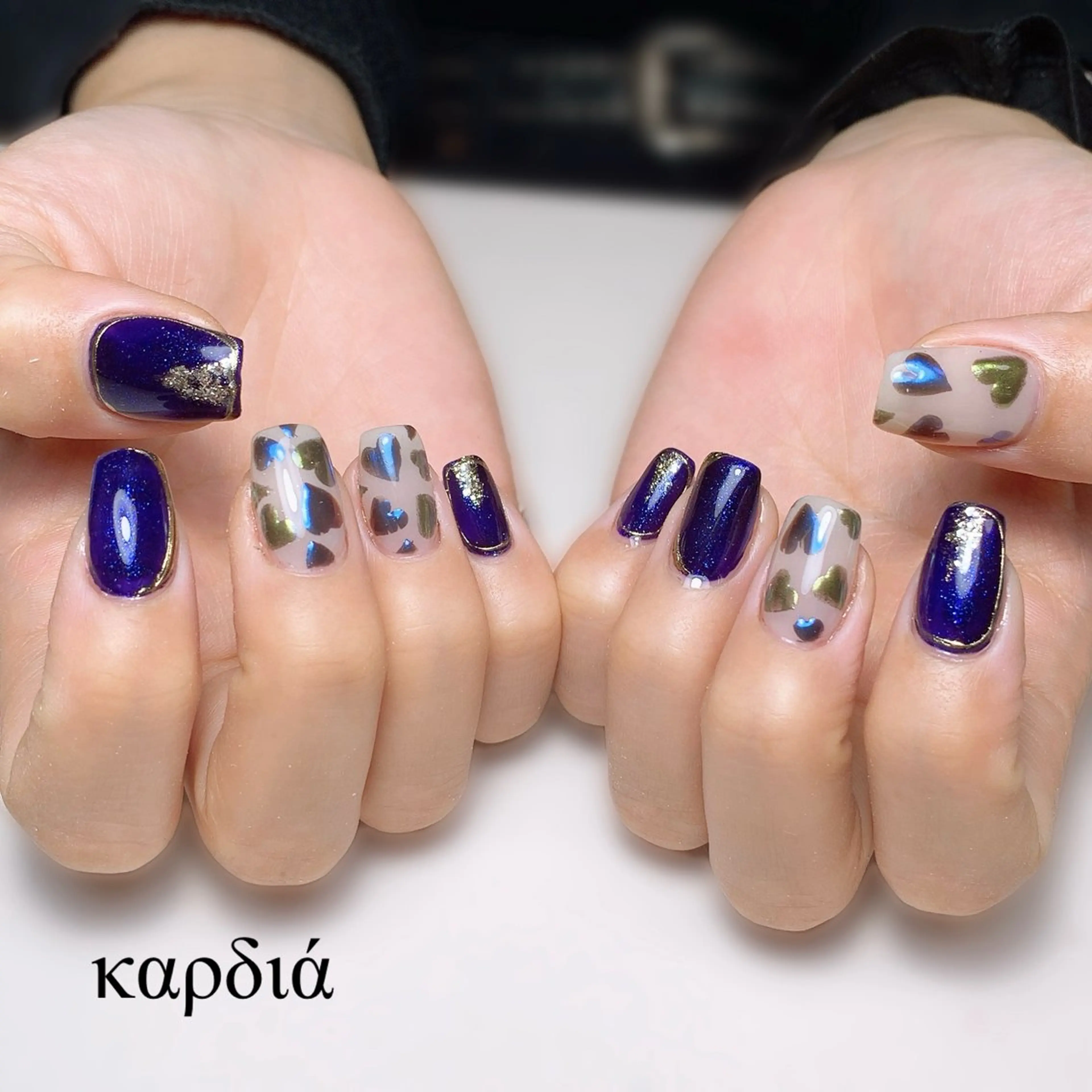 ネイル ハンドネイル καρδιά -ｶﾙﾃﾞｨｱ-のネイルデザイン