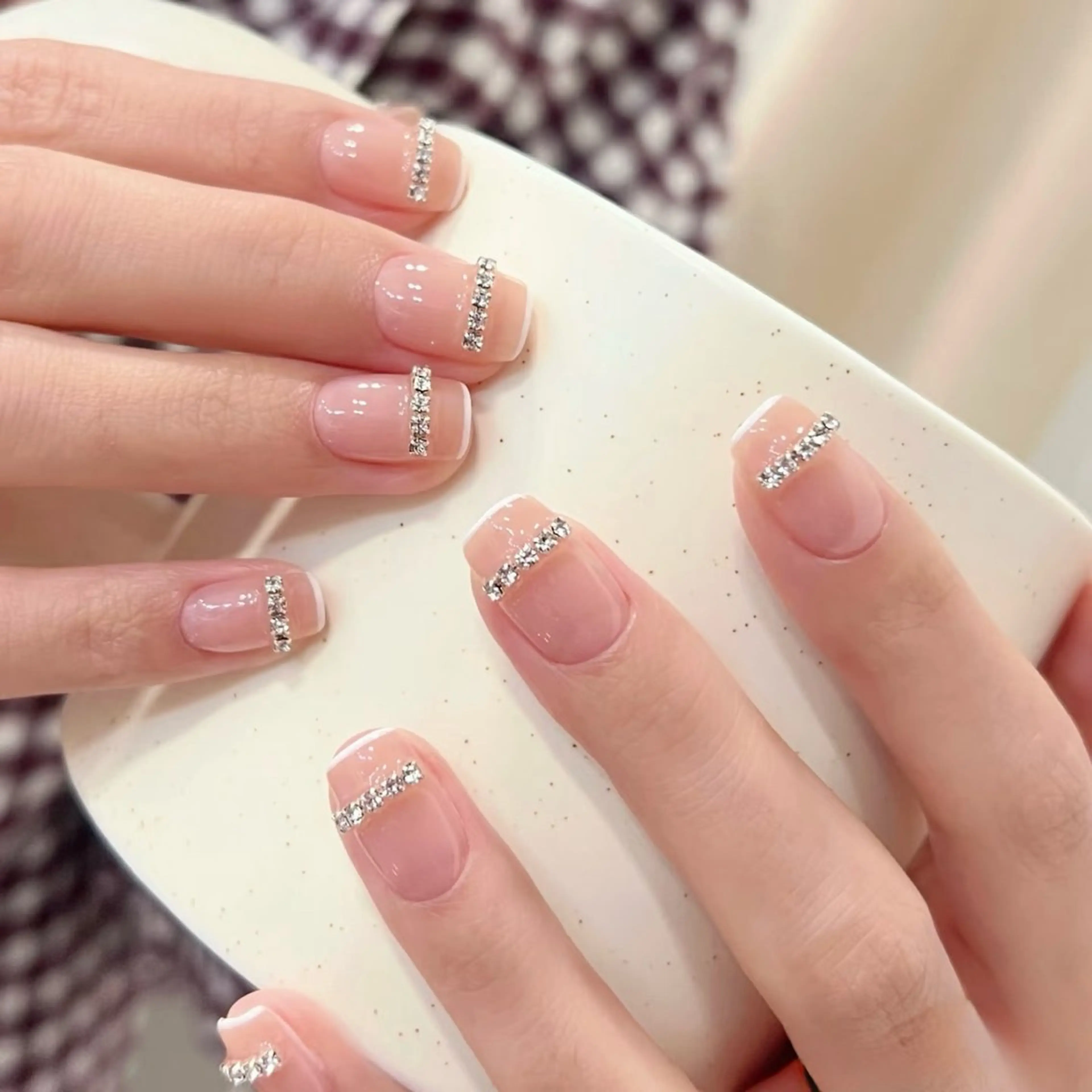 自爪オフケア込み🌸🌸持ち込みデザイン10本＋パーツシールつけ放題(ベースはワンカラー&クリアベースラメグラデ）の写真