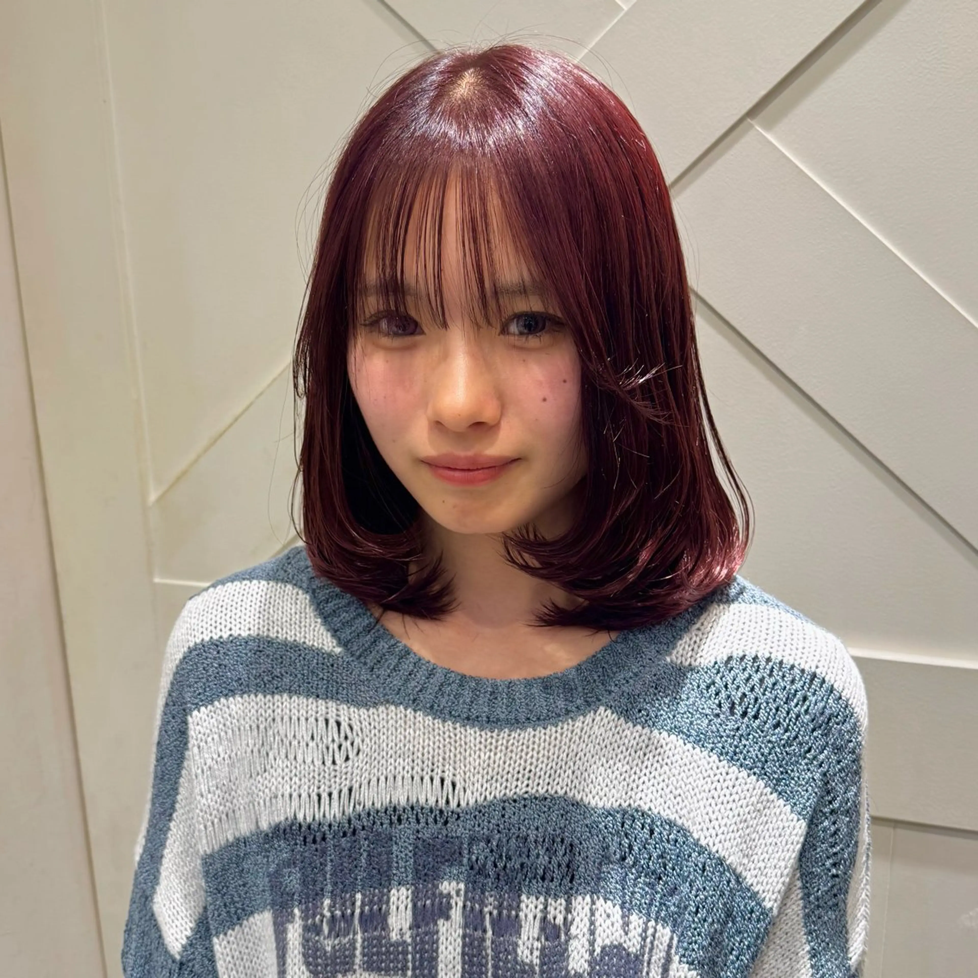 ミディアム カラー 横浜|韓国レイヤー| 暖色カラー|まなとのヘアスタイル