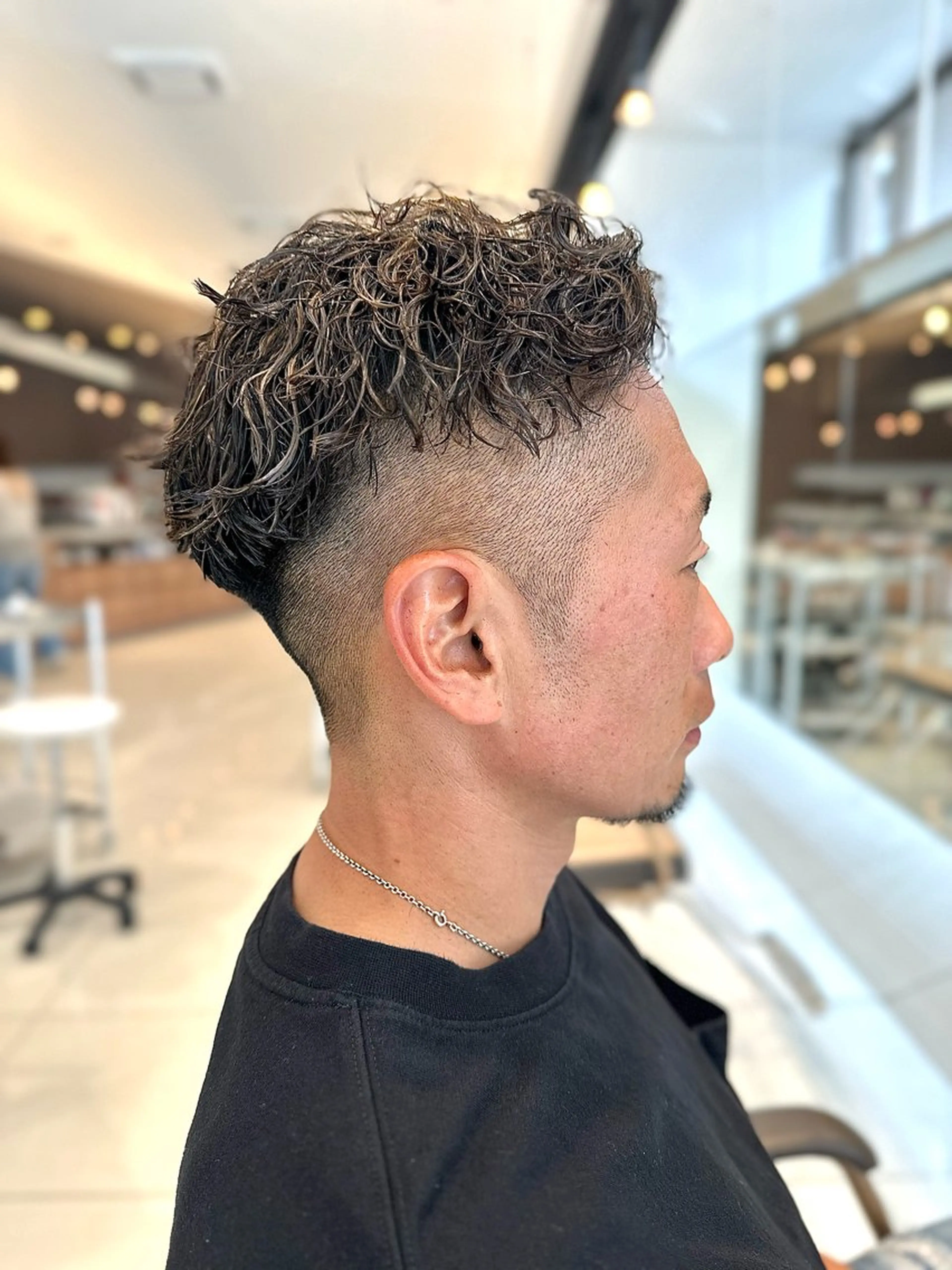 パーマ メンズ メンズハイライト メンズパーマ カット パーマ エスポワール所属・YUSHI HORIUCHIのヘアスタイル