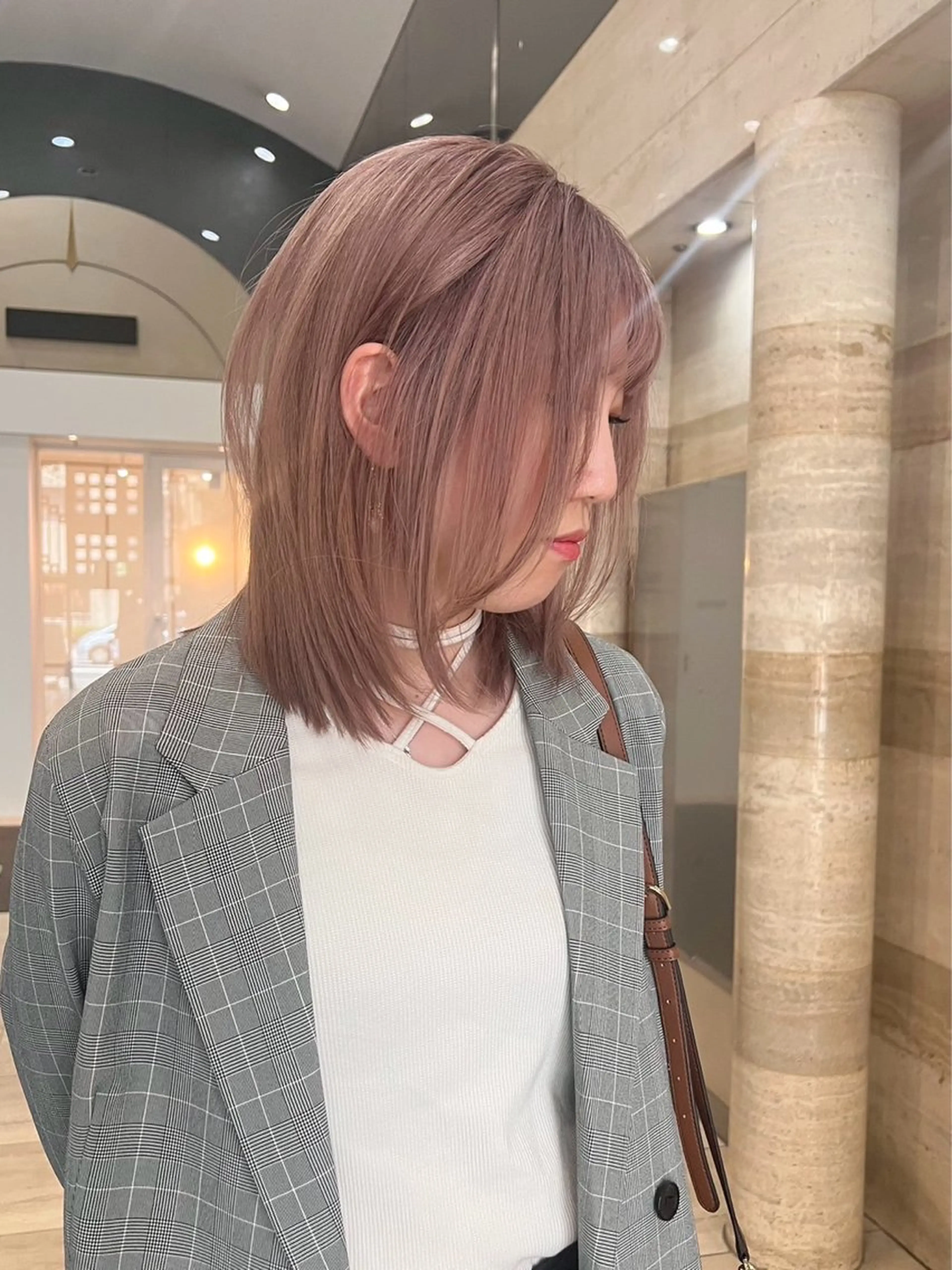 ミディアム カラー ハイトーンカラー ピンクカラー ダブルカラーVia/ airi♡のヘアスタイル