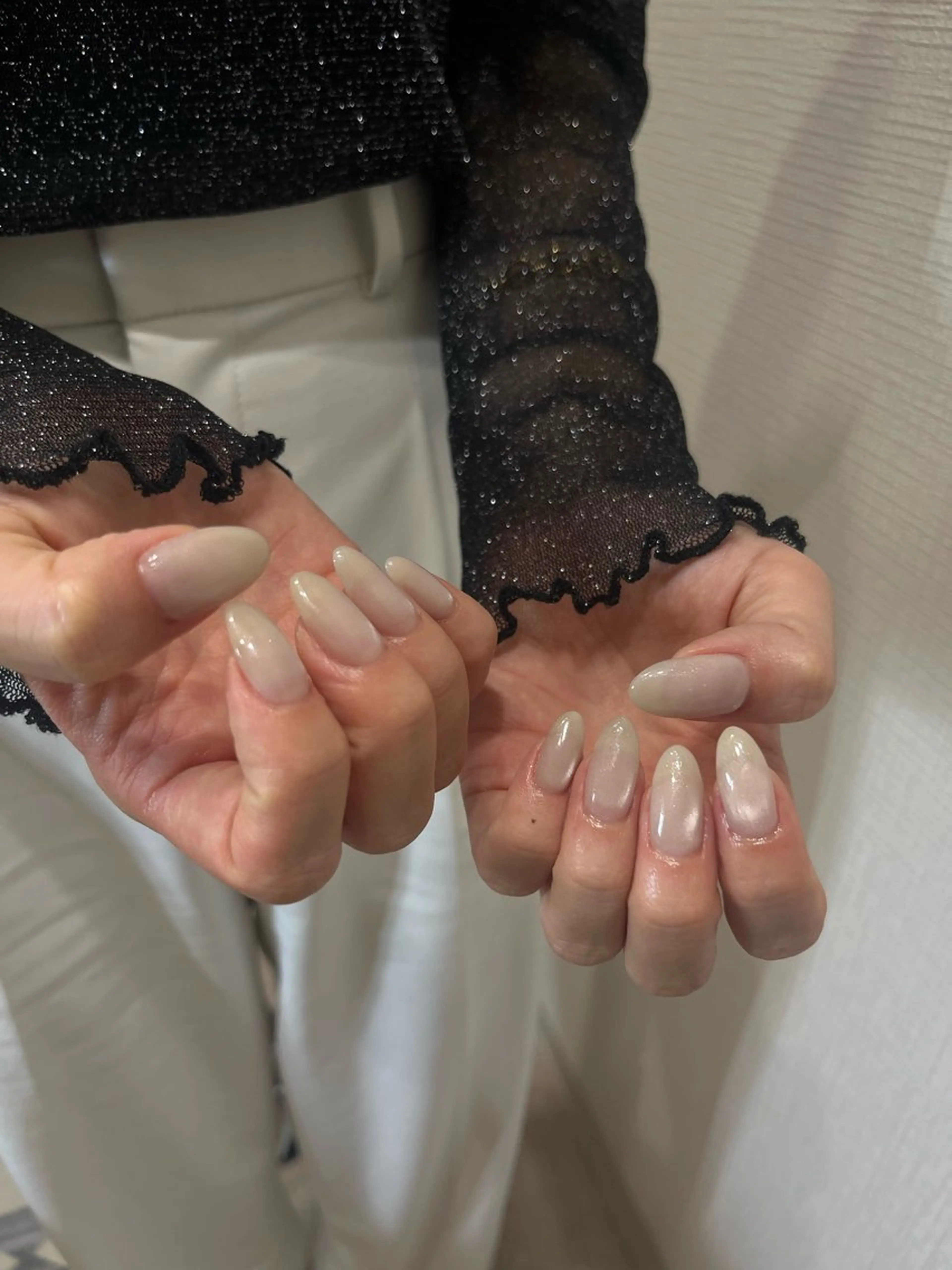 ネイル 氷ネイル・うるうるネイル マグネットネイル ホワイト atelier moi所属・atelier moiのネイルデザイン