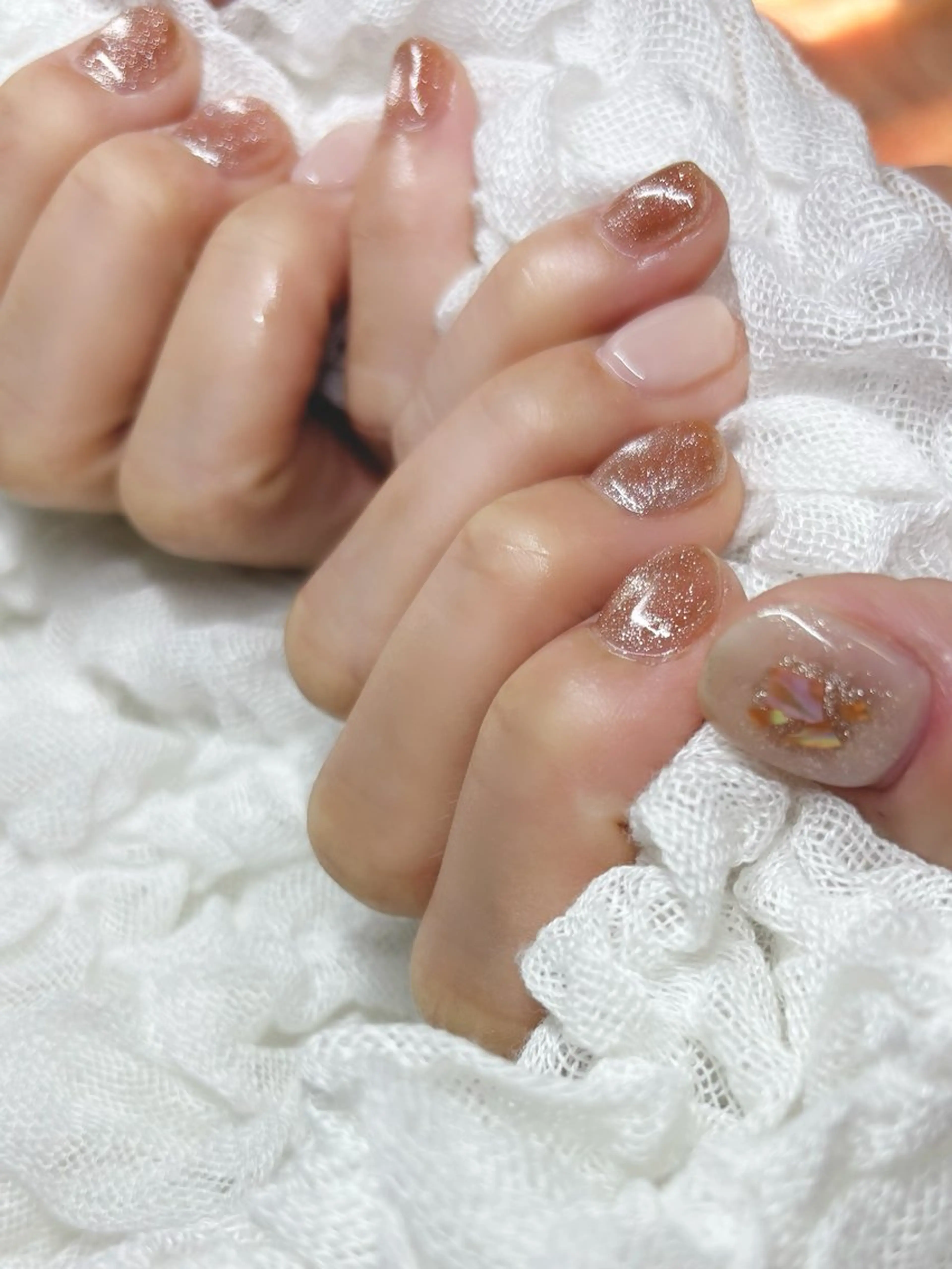 ネイル フラッシュネイル ジェルネイル マグネットネイル ワンカラーネイル パラジェル シンデレラサロン💅 ほみのネイルデザイン
