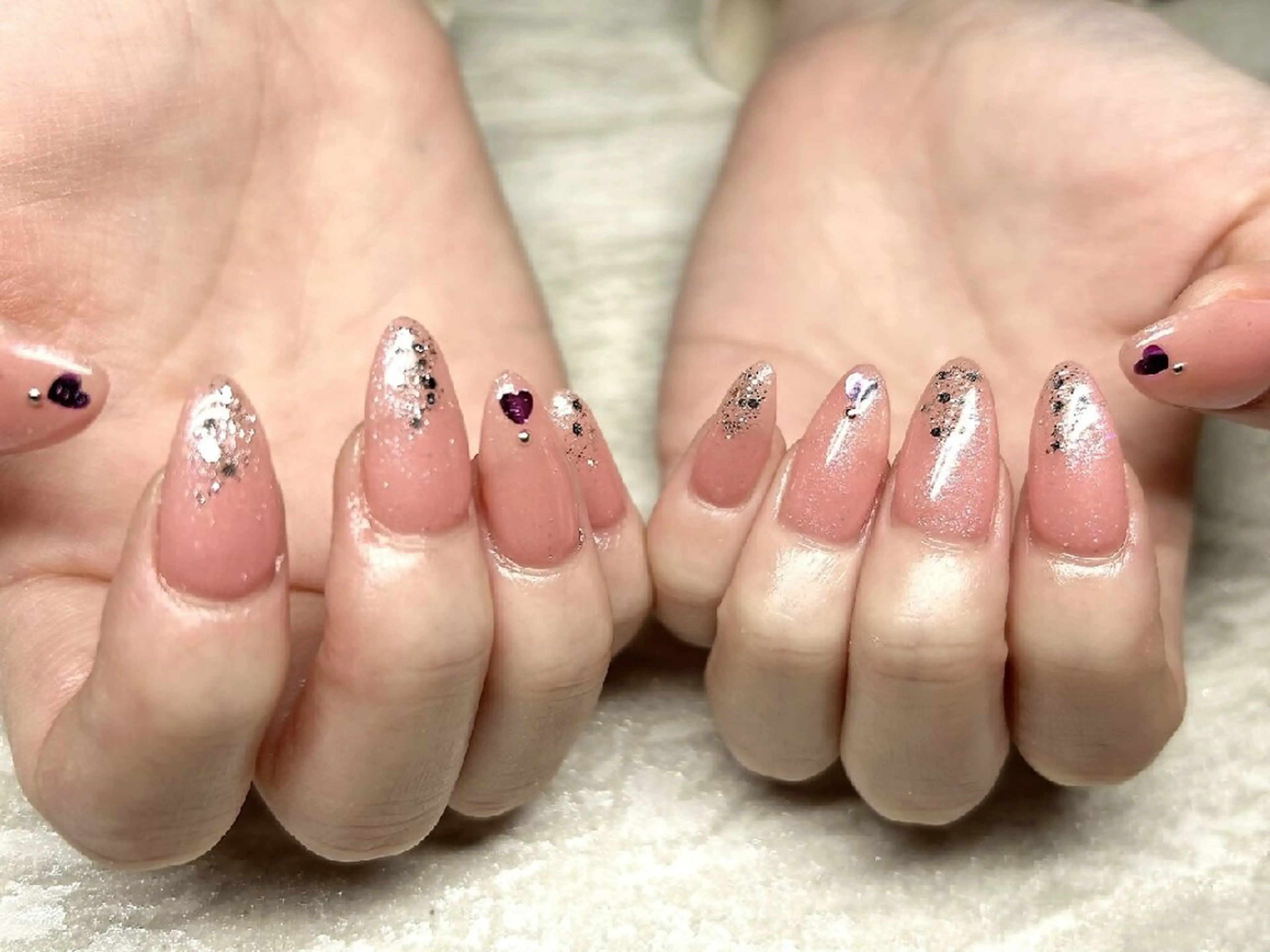 ネイル アートネイル 入学式 卒業式 ハート 韓国ネイル ハンドネイル JULIE NAILのネイルデザイン