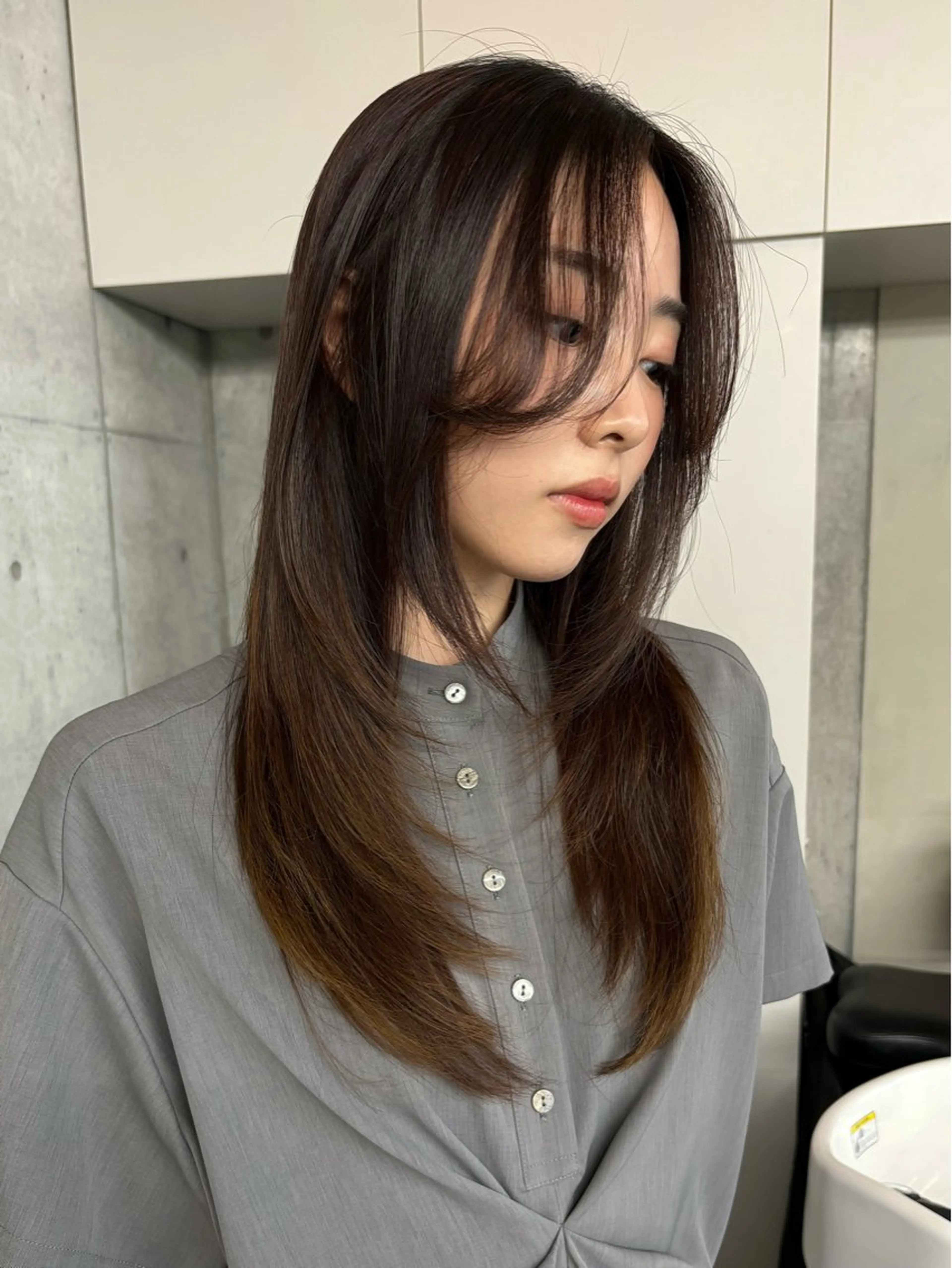 ロング カラー カット ヘアカラー トリートメント レイヤー/柔色 カラー/SAkiのヘアスタイル