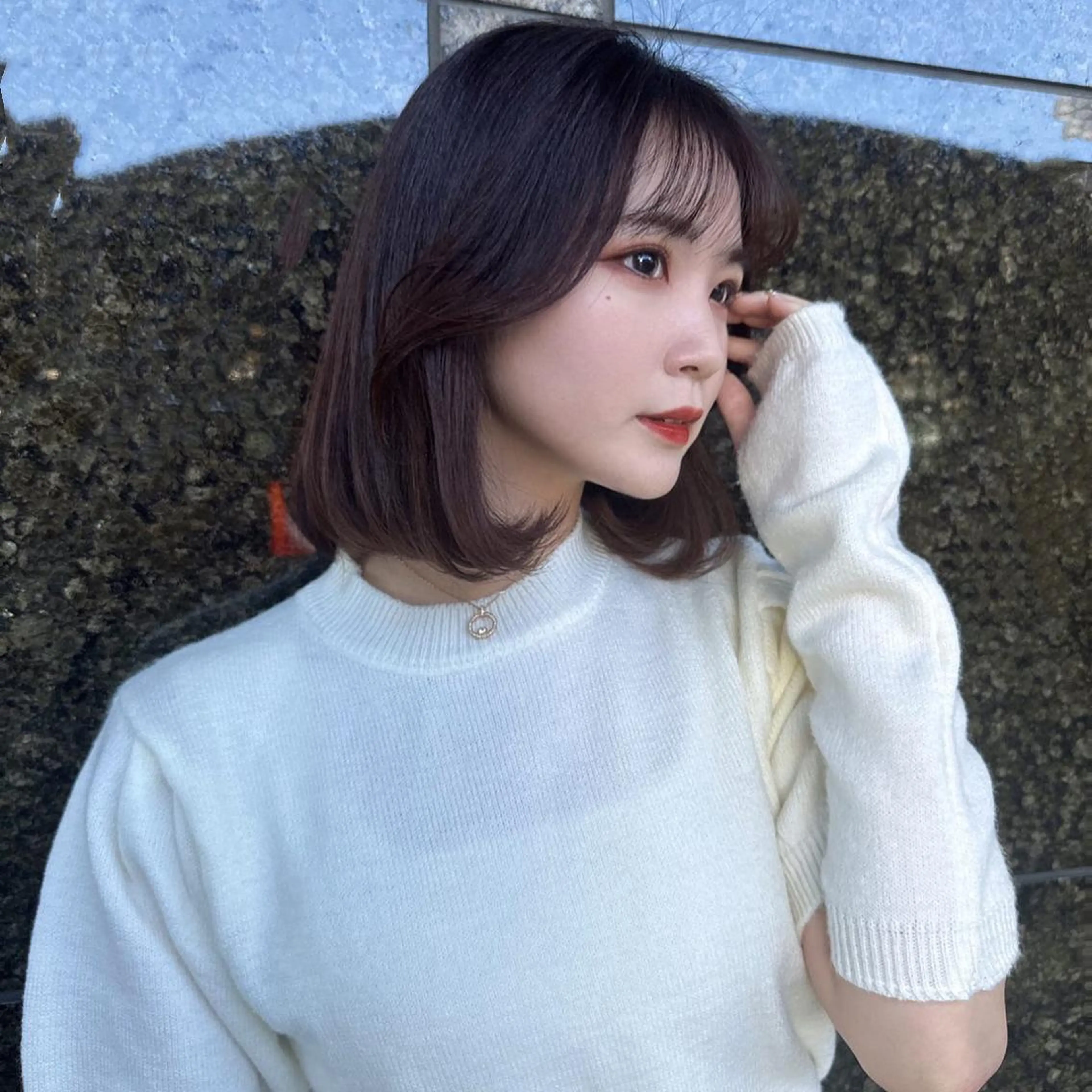 カラー ヘアアレンジ 切りっぱなしボブ 黒髪 グレージュ インナーカラー ボブ カット トリートメント 🌿レイヤー/髪質 改善/🌿JINのヘアスタイル