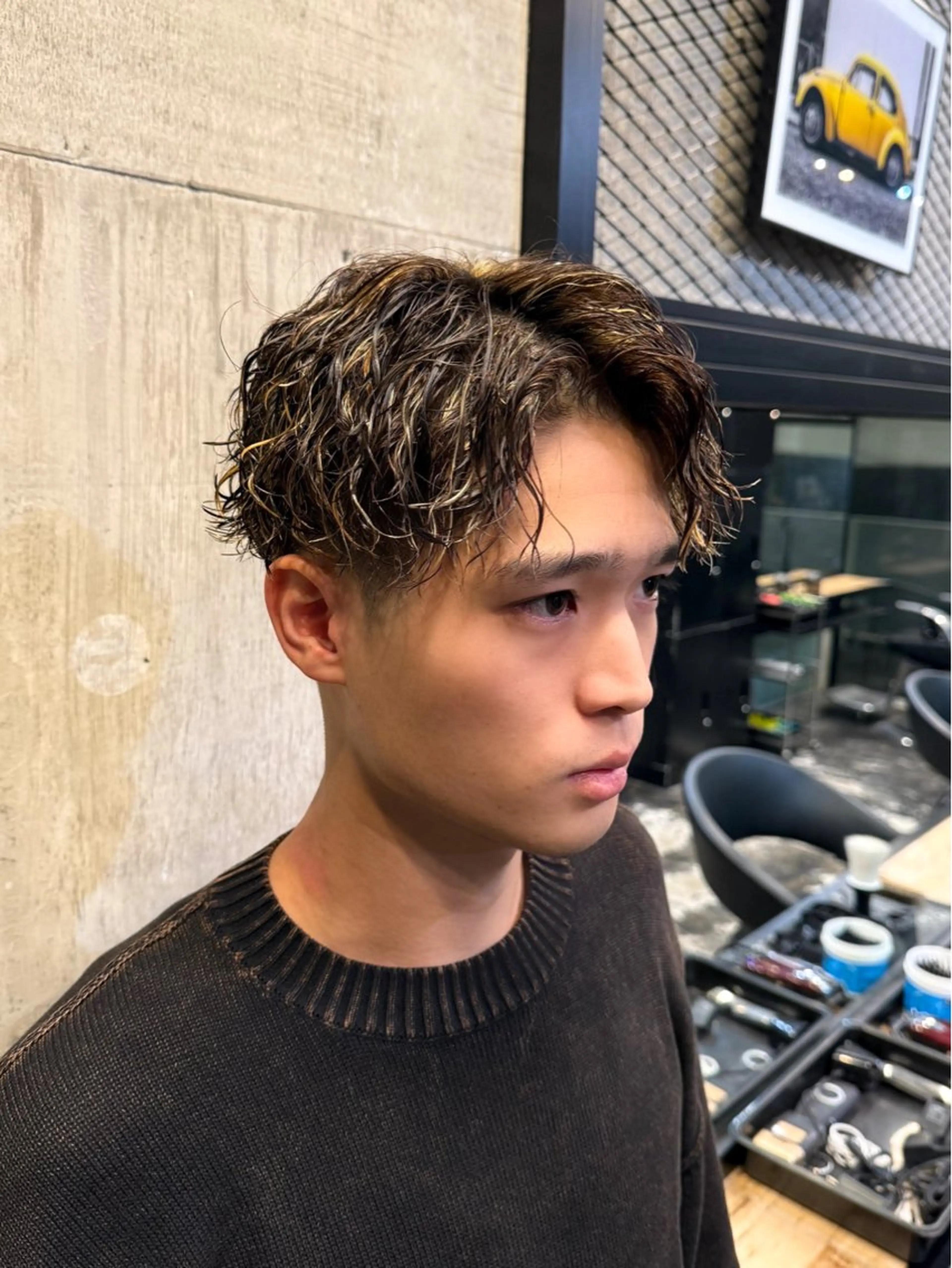 ショート パーマ メンズ カット ヘアカラー パーマ ツイスパ/メンズ パーマ/歩夢のヘアスタイル