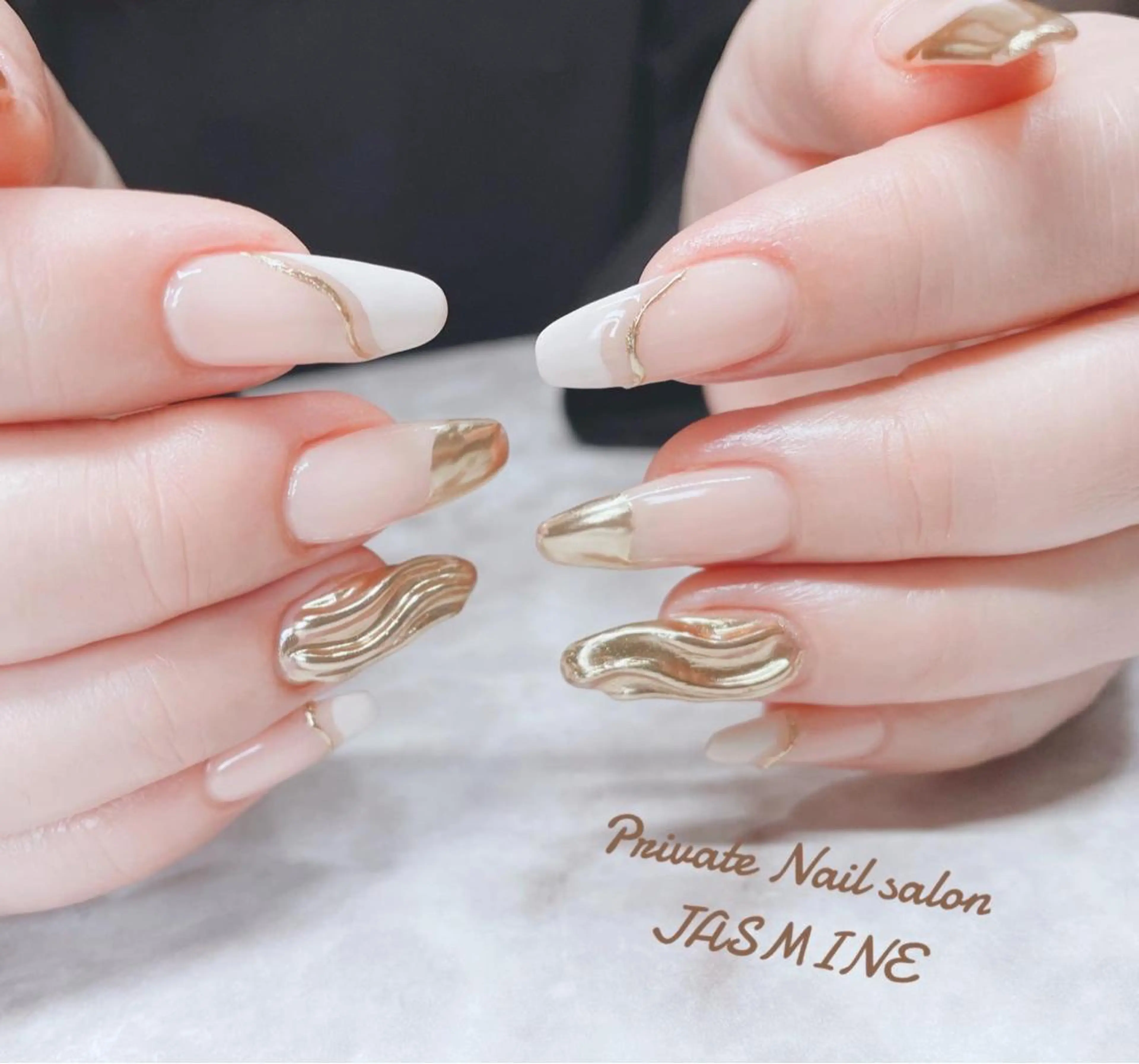 ネイル アートネイル フレンチネイル ミラーネイル シンプルネイル Nail salon JASMINEのネイルデザイン