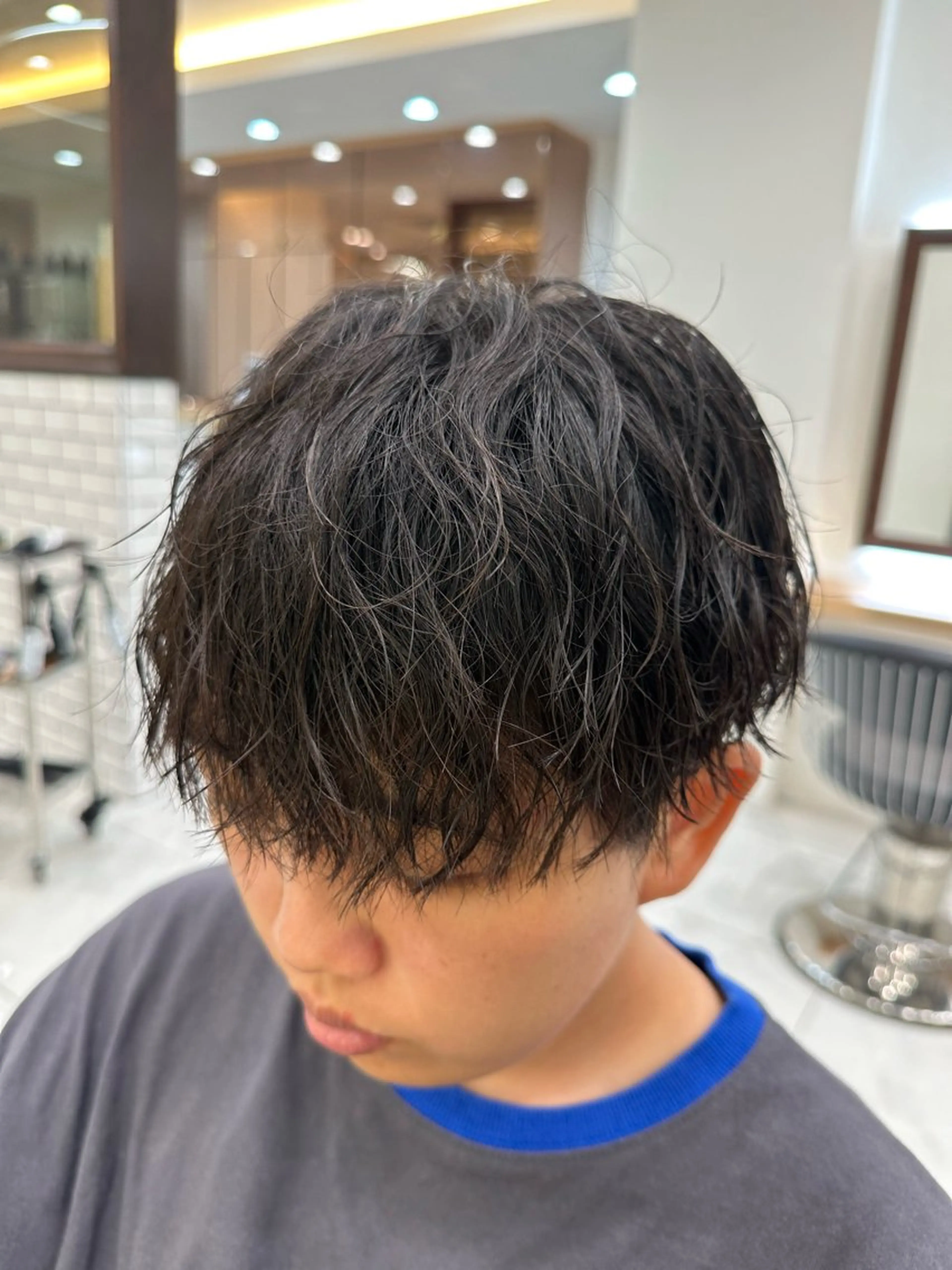 メンズ メンズパーマ 学生（メンズ向け） パーマ 大人メッシュ/ ハイライト/ぽんのヘアスタイル