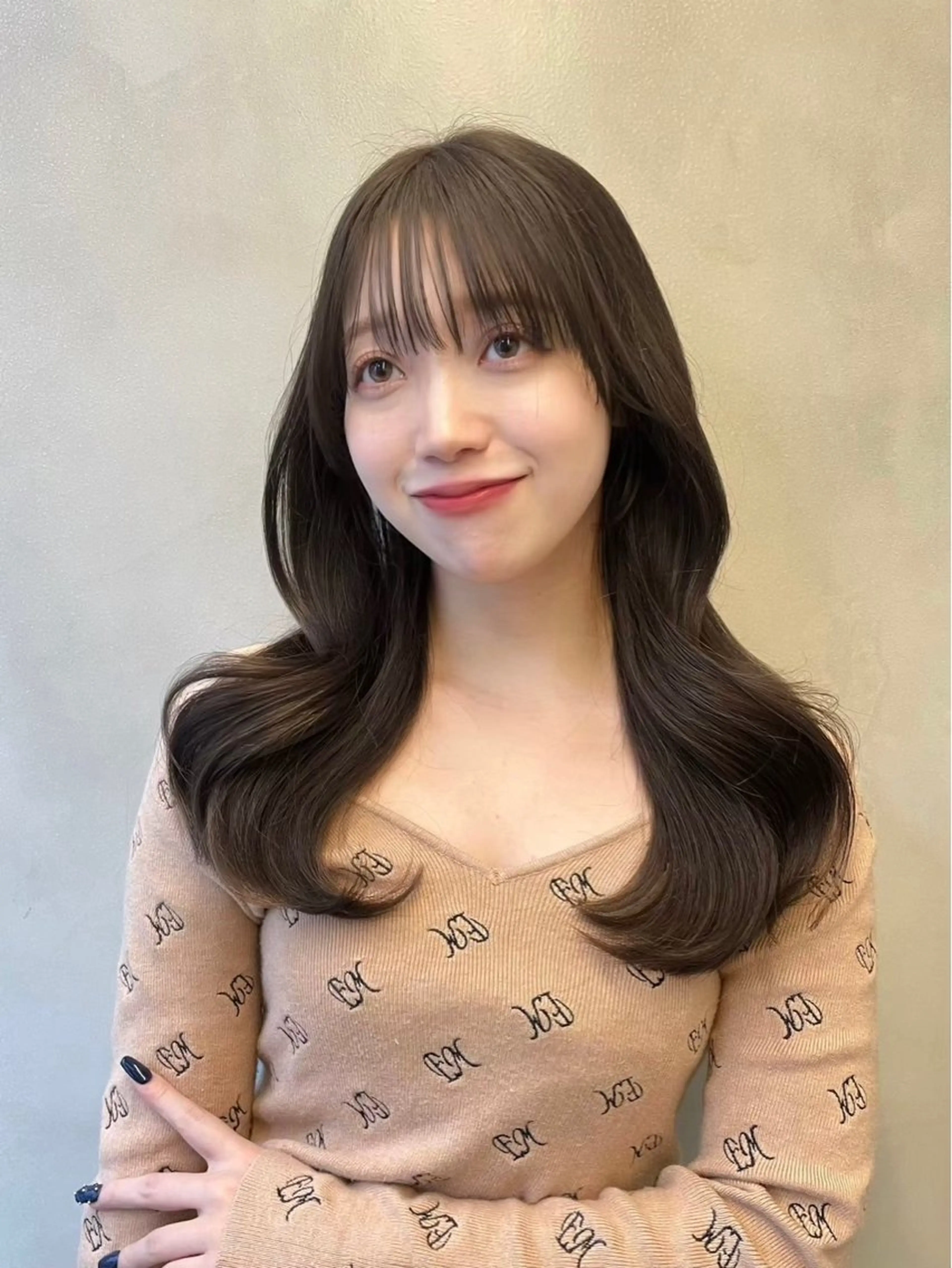 セミロング カラー 落合 歩夢のヘアスタイル