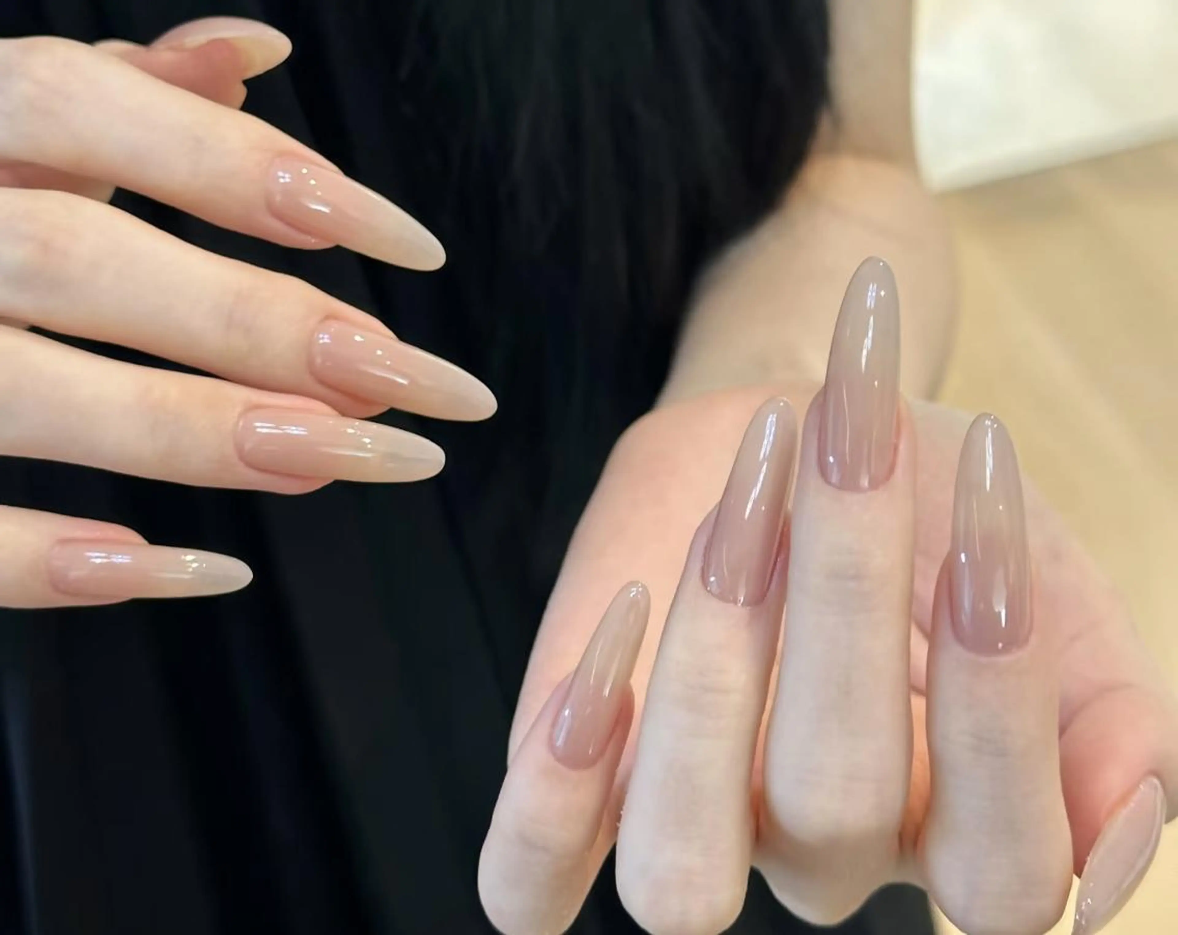 ハンドネイル💅ジュニアネイリストチップ長さ出しワンカラー or ラメグラコース￥５０００の写真