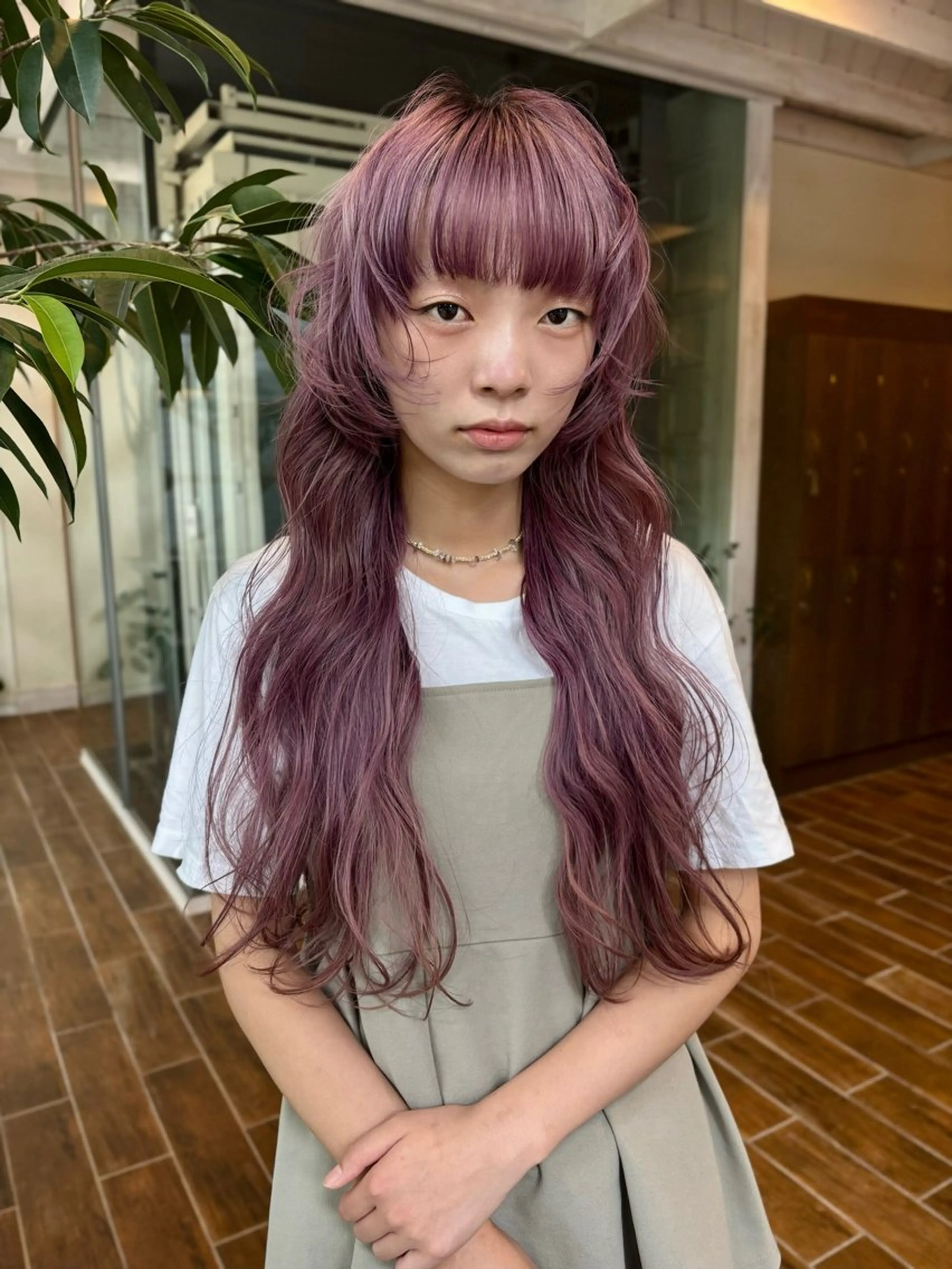ロング カラー カット ヘアカラー ハイトーン/デザイン カラー/るいのヘアスタイル