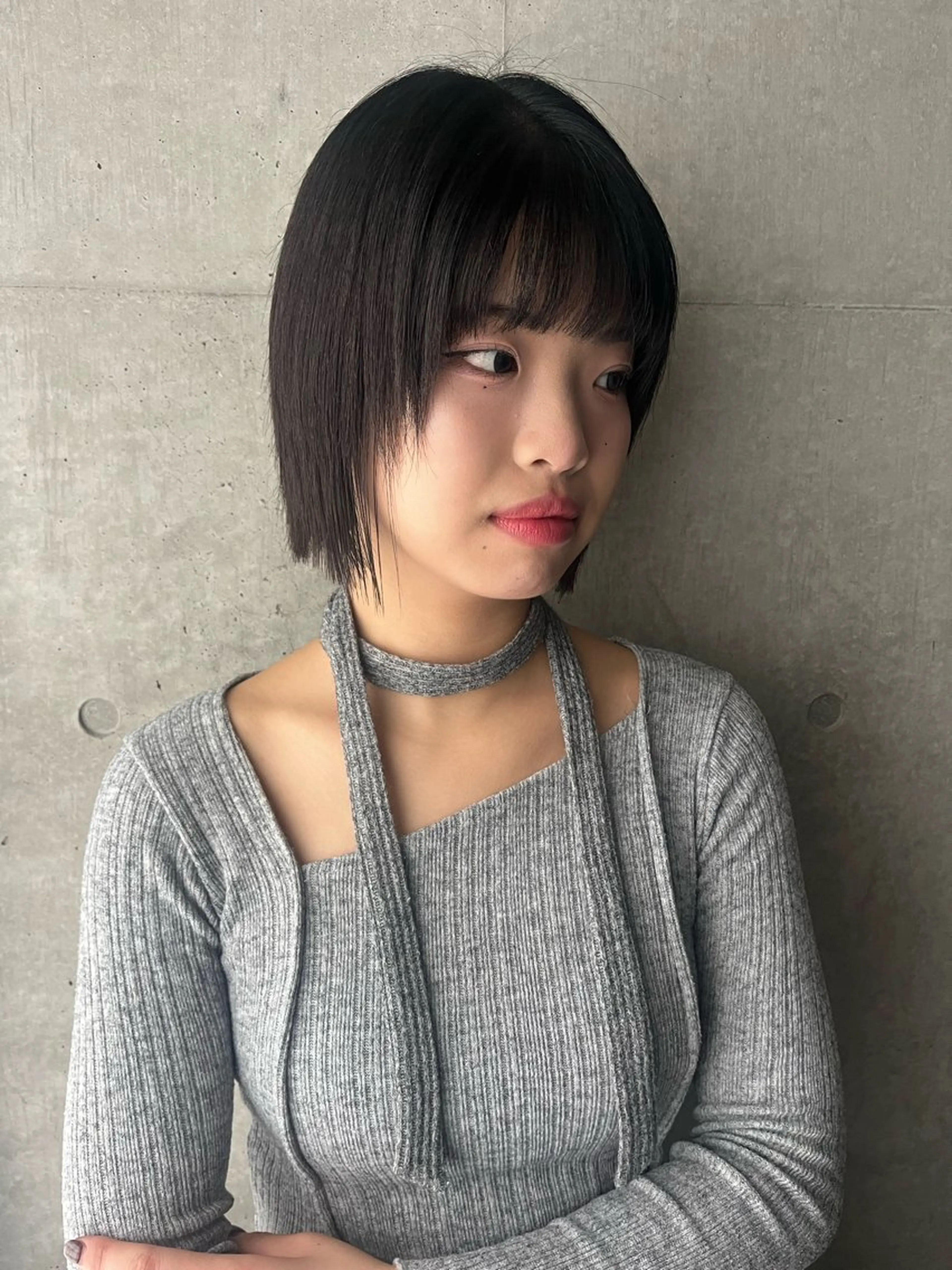 ショート カラー 黒髪 ブルーカラー ブルーブラック ヘアカラー 韓国ヘア・ 艶カラーさおり💟のヘアスタイル