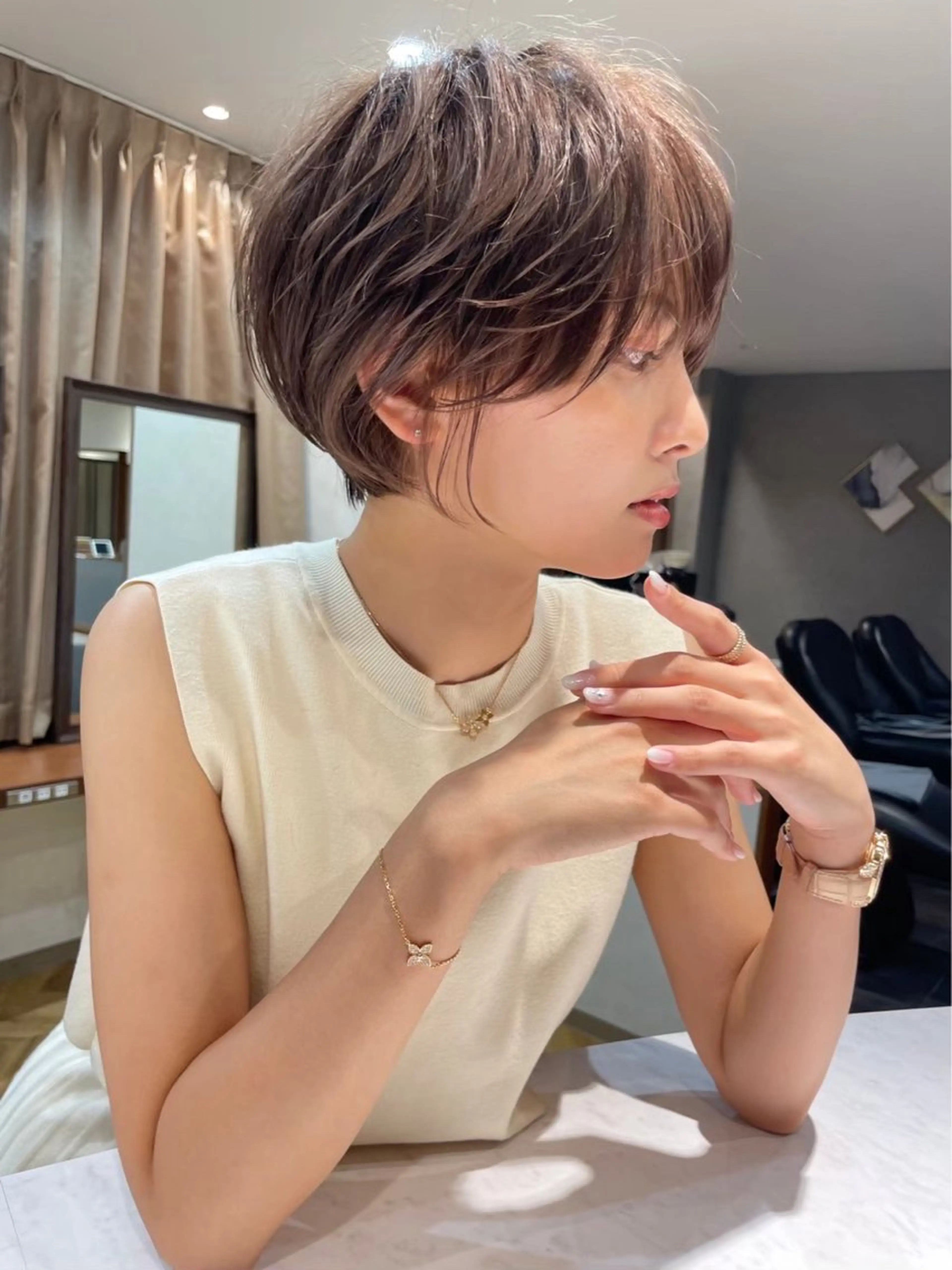 ショート 🎀大川 錬🎀 ブリーチなしWカラーのヘアスタイル