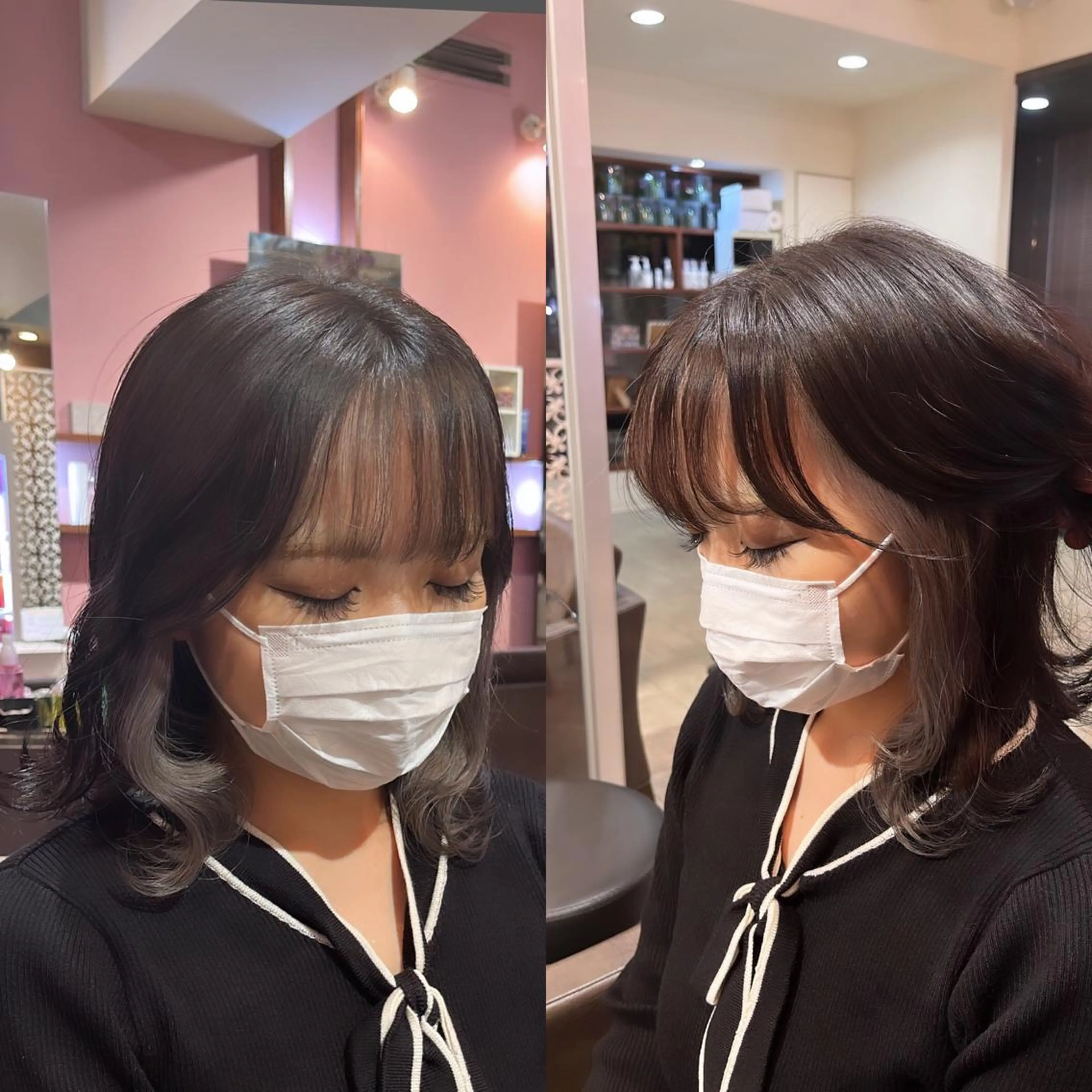 ミディアム カラー ヘアカラー トリートメント 髪質改善･縮毛矯正 特化･ユウシンのヘアスタイル