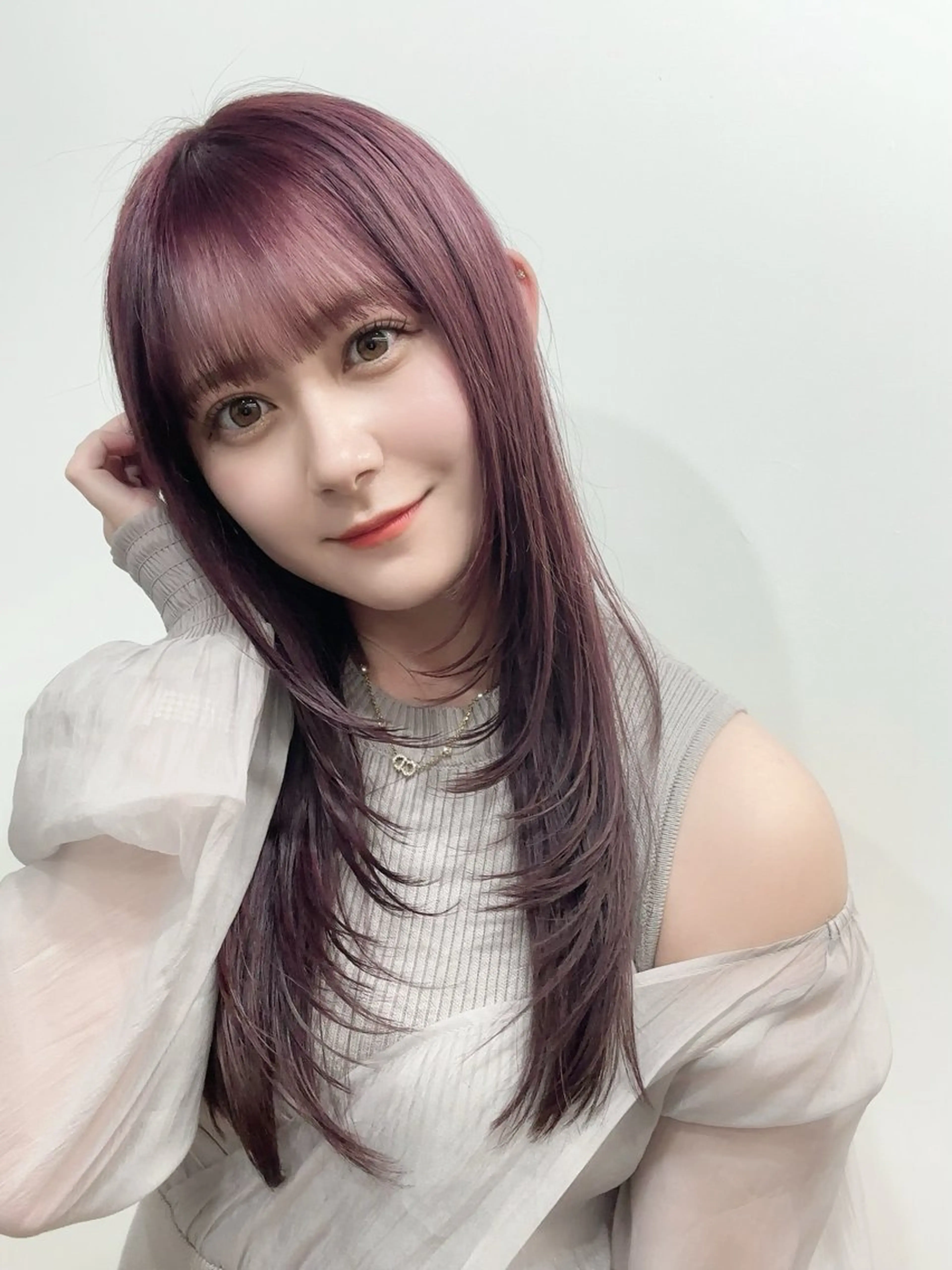 ロング カラー ダブルカラー カット ヘアカラー トリートメント 韓国レイヤー×透明感 髪質改善　武田涼のヘアスタイル