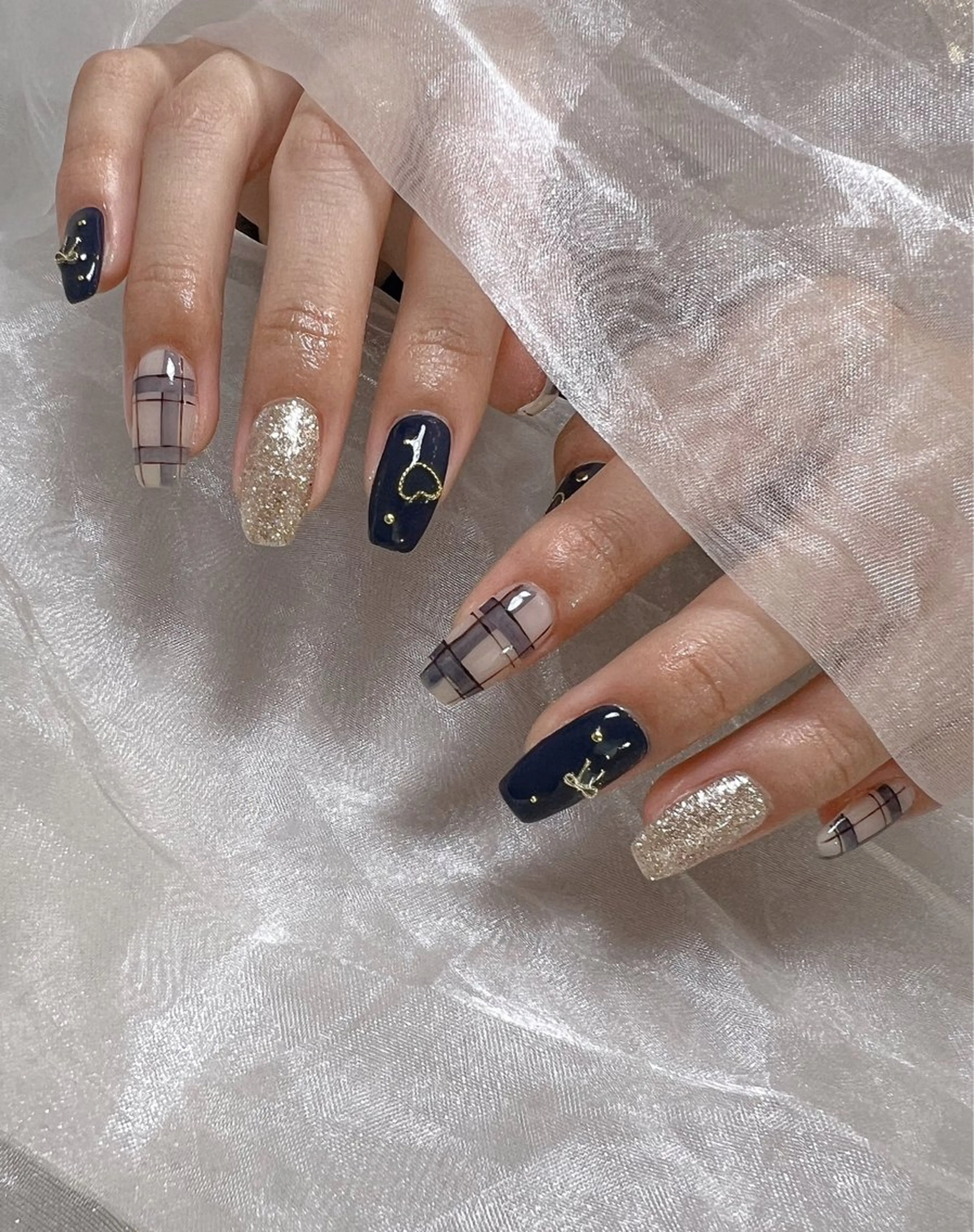 ネイル フットネイル ジェルネイル 韓国ネイル リボン ツイードネイル ハンドネイル nail salon Lauleaのネイルデザイン