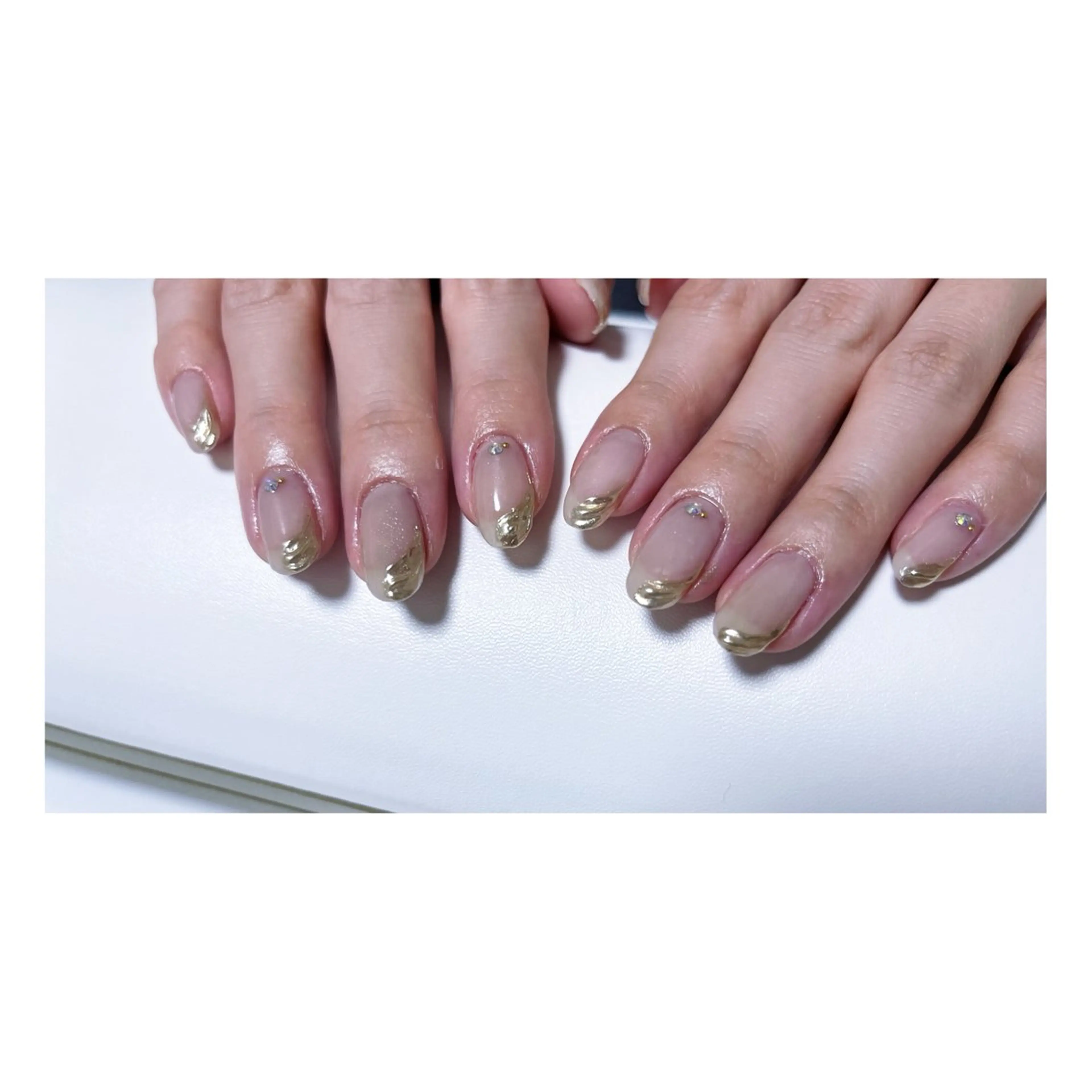 ネイル フレンチネイル ミラーネイル アイ&ネイルサロン リスブラン 日本橋小伝馬町店所属・リスブラングループ ヨネカワのネイルデザイン