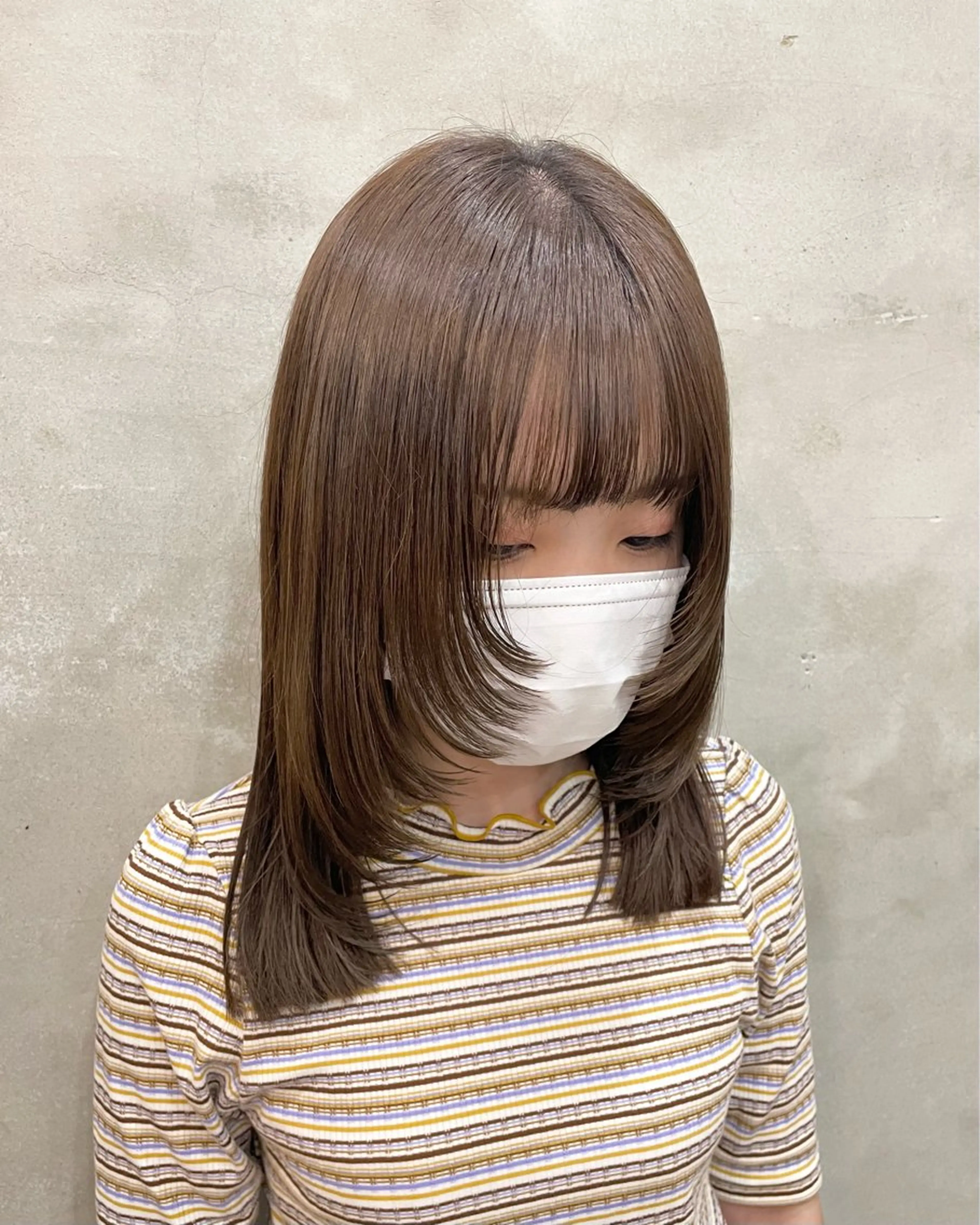 セミロング カラー ヘアアレンジ カット ヘアカラー トリートメント 【ピンク/韓国ヘア/ ヘアセット】亜海のヘアスタイル