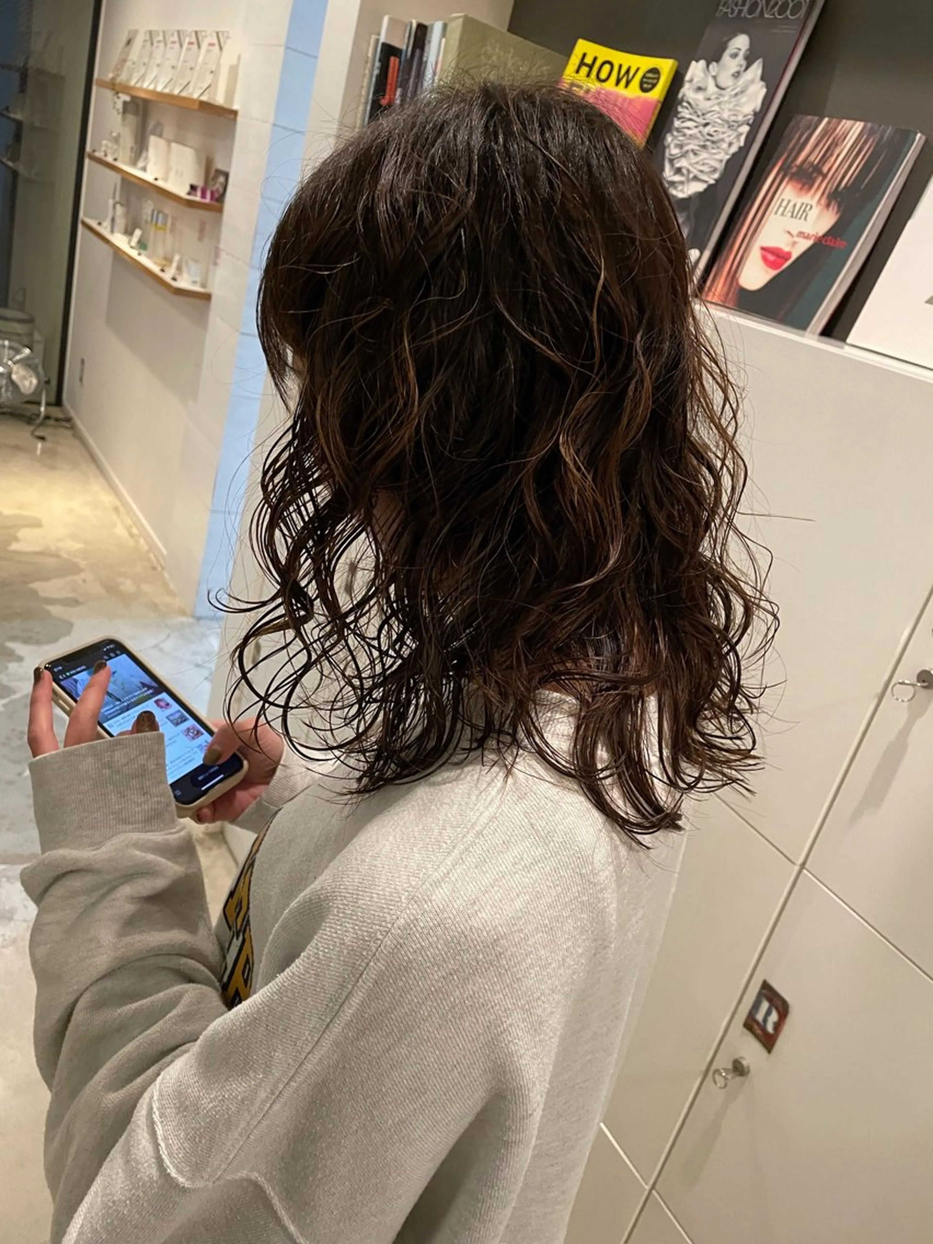 セミロング セミロングパーマ カット パーマ 藤村 翔充のヘアスタイル
