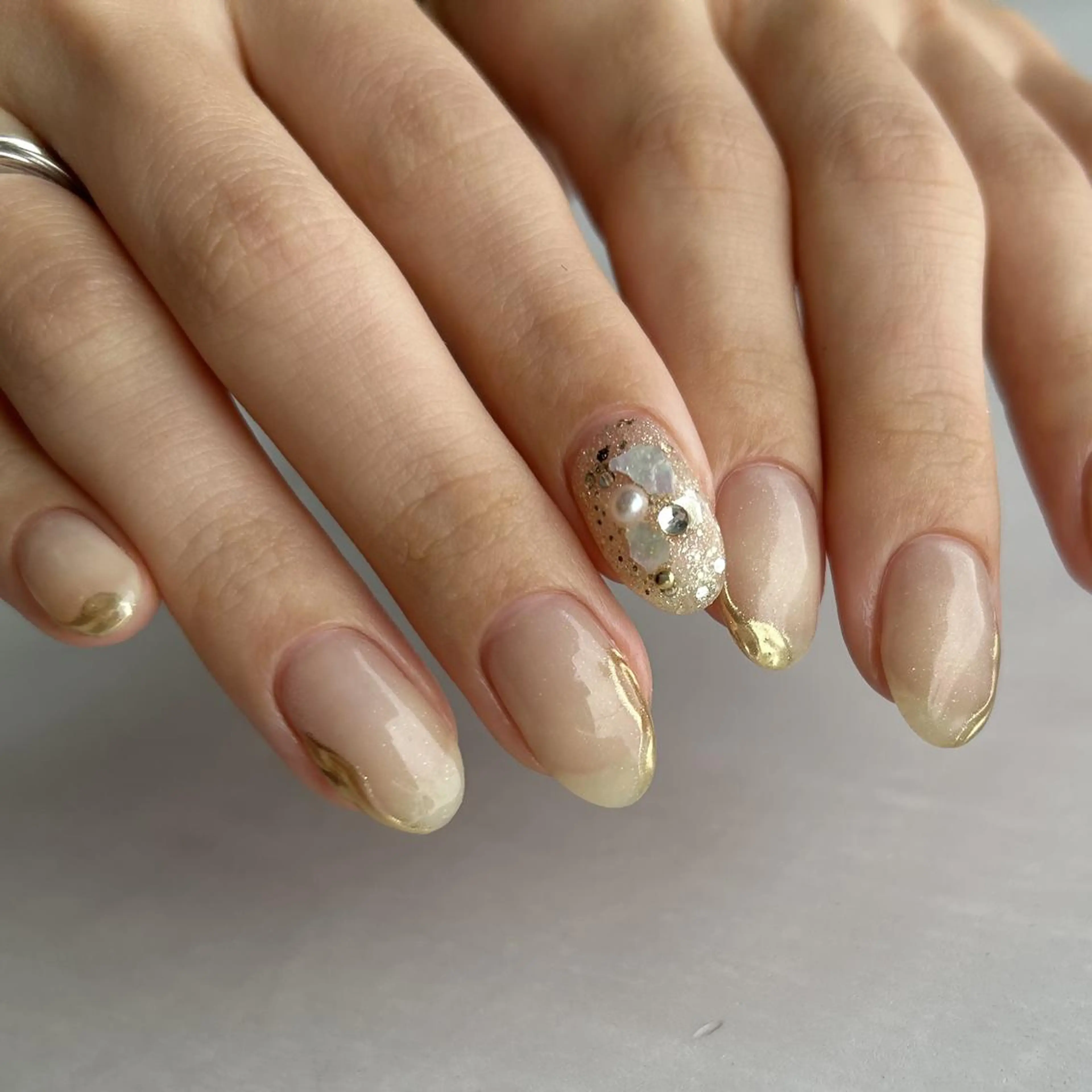 ネイル アートネイル シンプルネイル 冬ネイル ハンドネイル KAWAZOE KANONのネイルデザイン