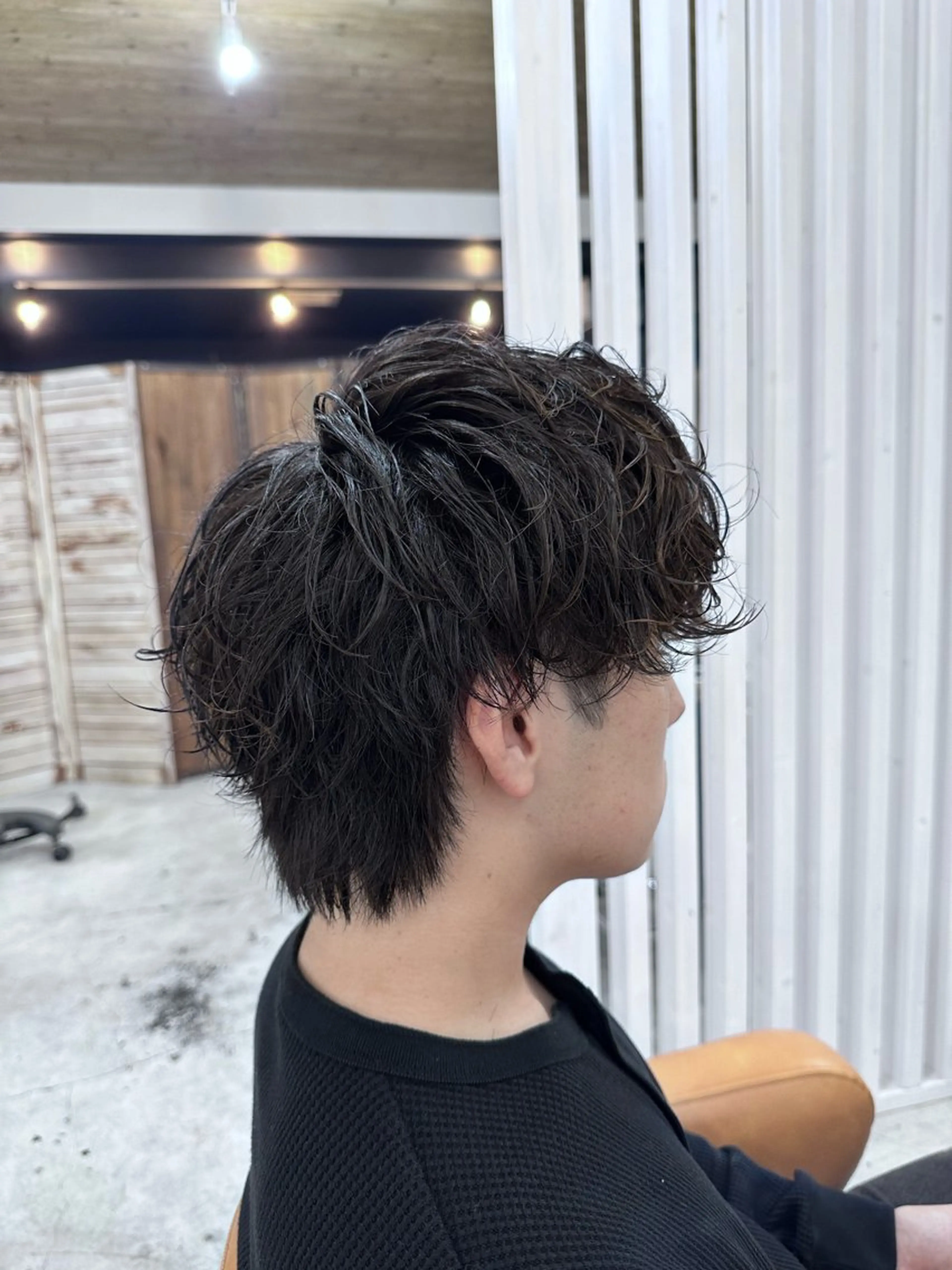 セミロング パーマ メンズ メンズパーマ セミロングパーマ 椎木 琉聖のヘアスタイル