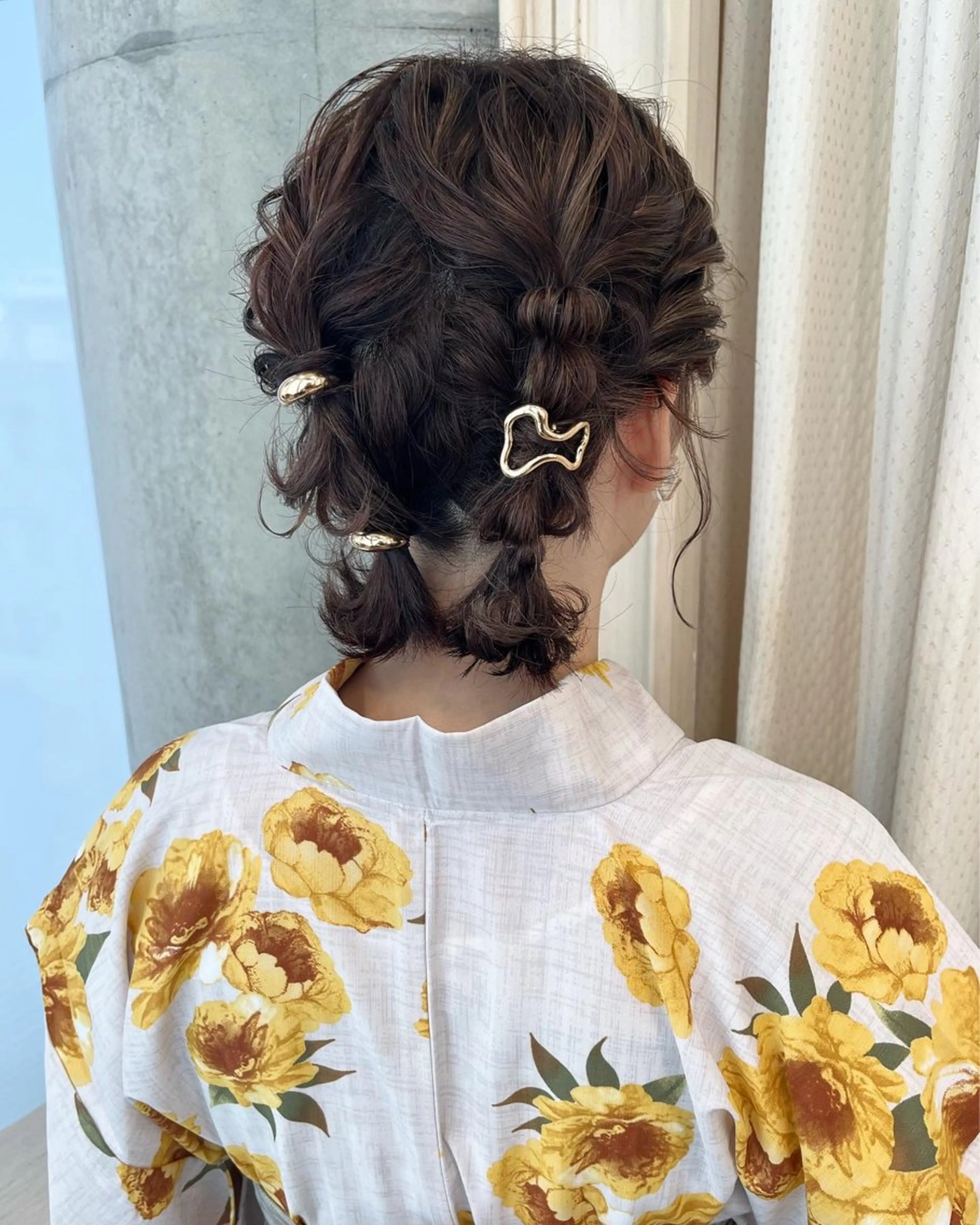 ミディアム ヘアアレンジ ボブ 着付け サソウ ユリエ🥥のヘアスタイル
