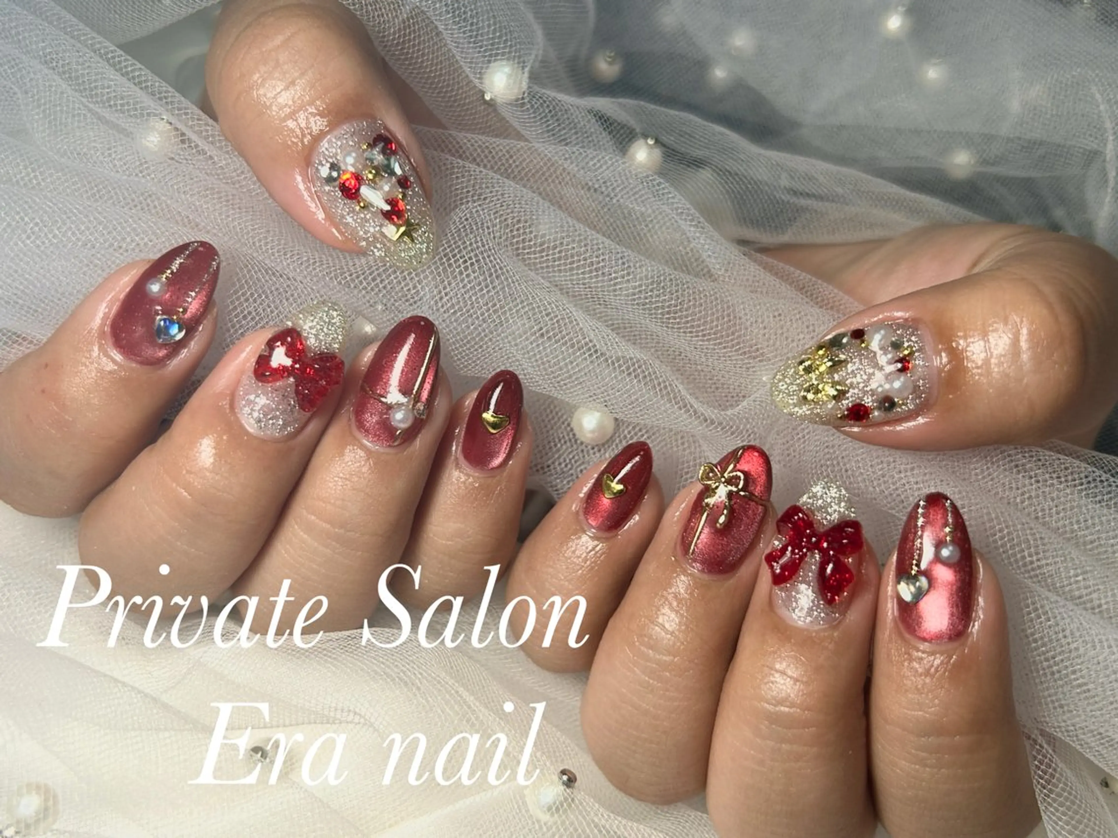 ネイル 冬ネイル クリスマス ハンドネイル Era nailのネイルデザイン