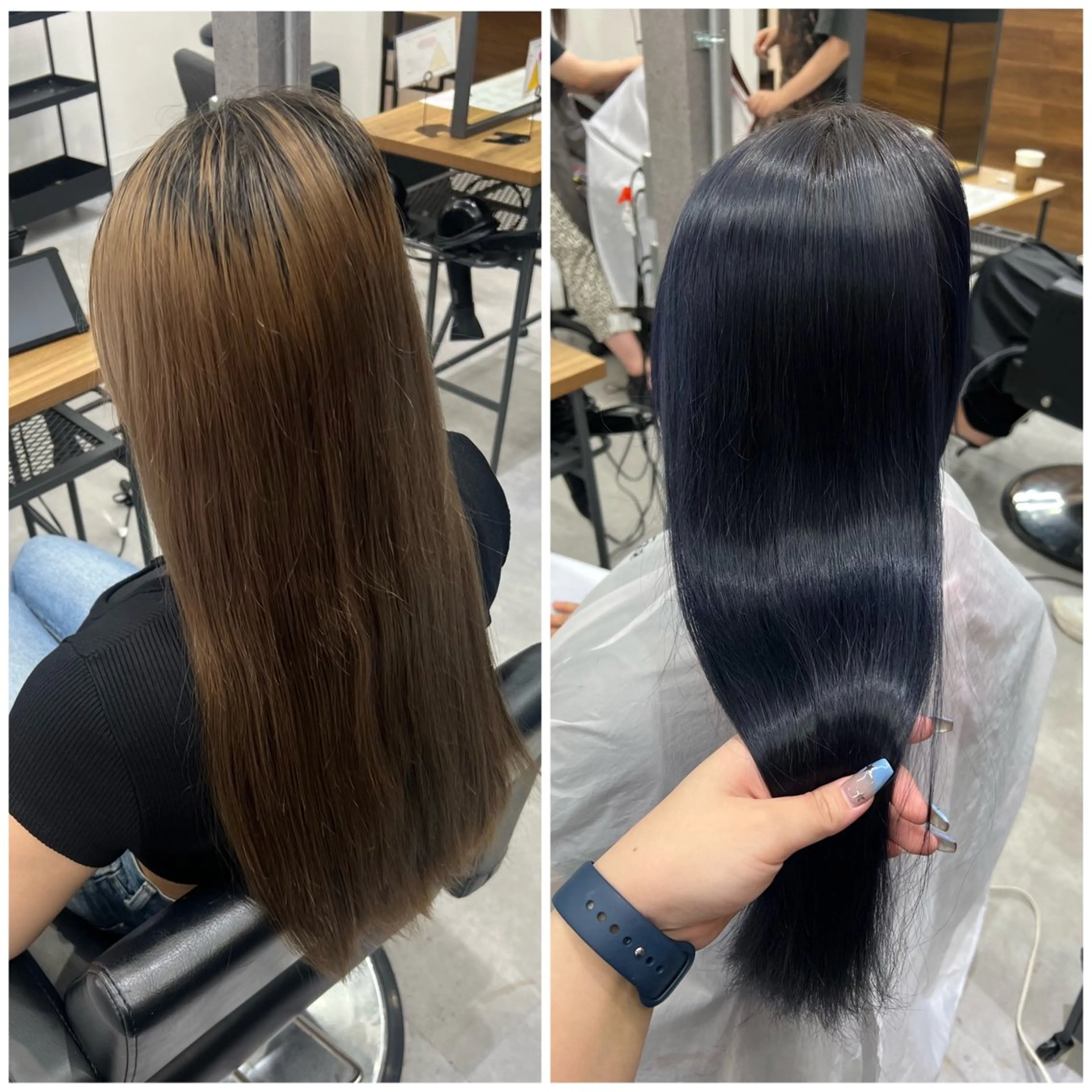 ロング カラー ブリーチ ブルーカラー ブルーバイオレット 透明感カラー バイオレットカラー いろあそび所属・12月限定🉐カット モデル募集🉐のヘアスタイル