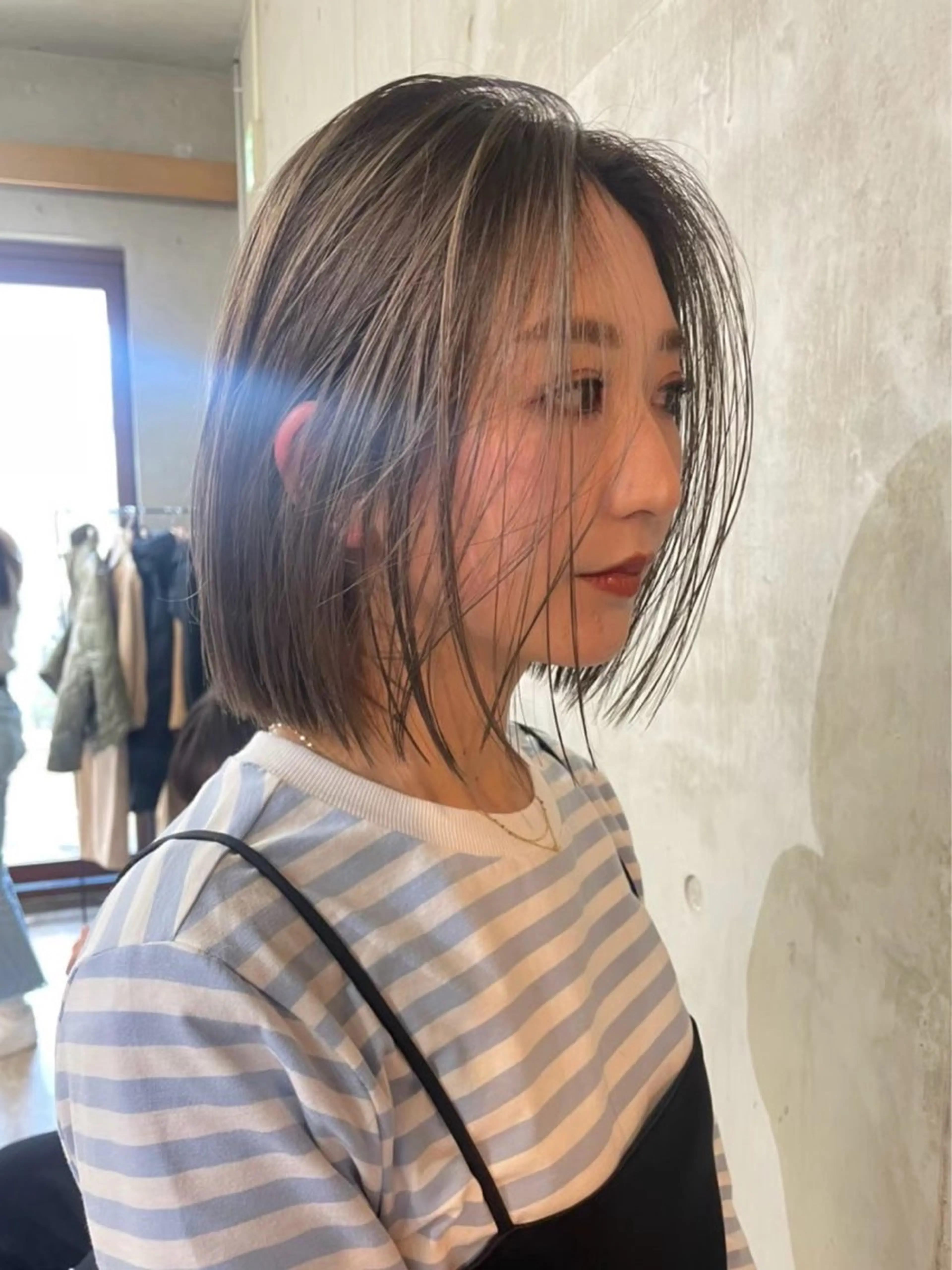 ショート カラー ベージュカラー ブリーチ ケアブリーチ 透明感カラー ダブルカラー SALT WATER所属・🫐 𝐌𝐚𝐨 🫐ボブモデル募集のヘアスタイル