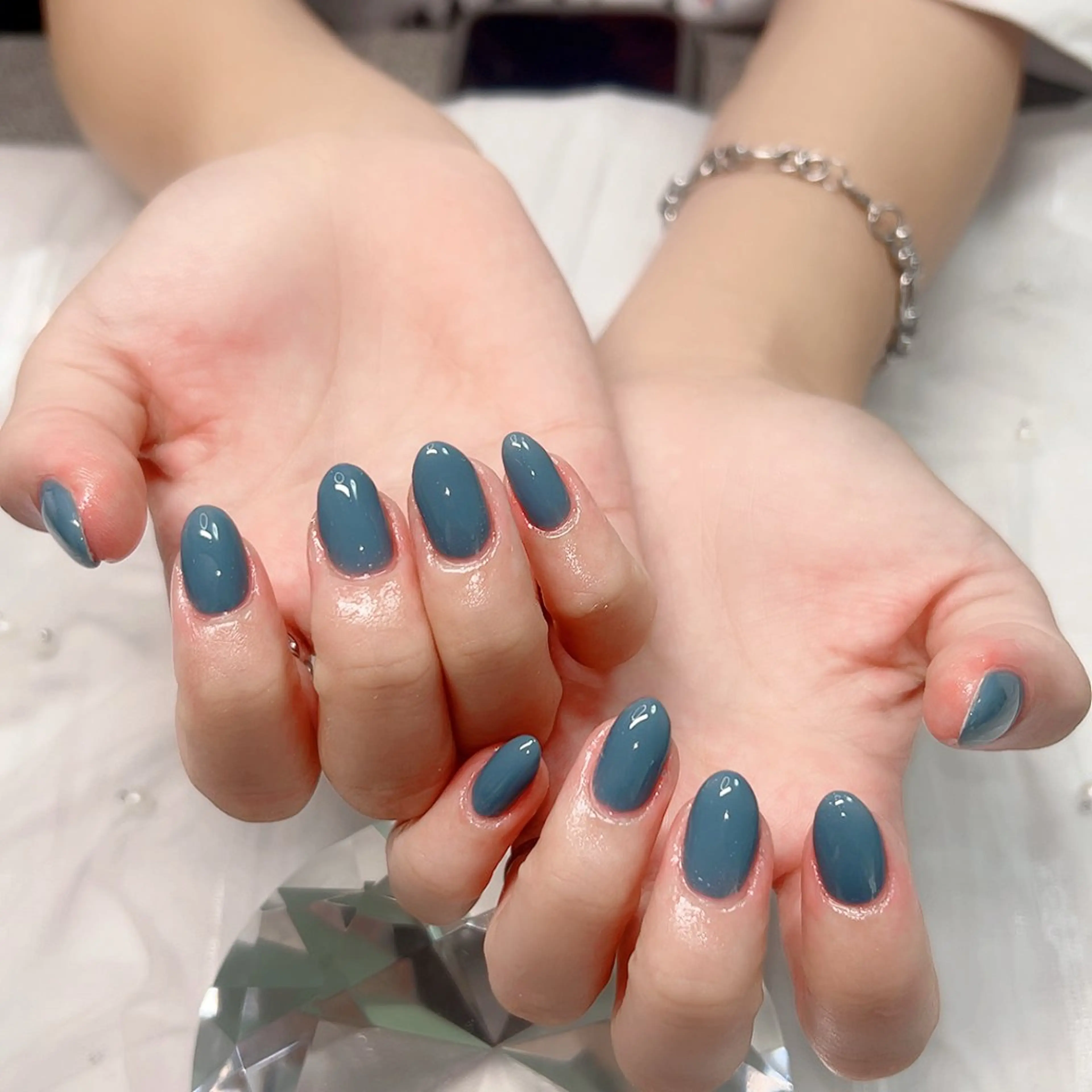 ネイル マグネットネイル シルバー ハンドネイル Cute Tips nailのネイルデザイン