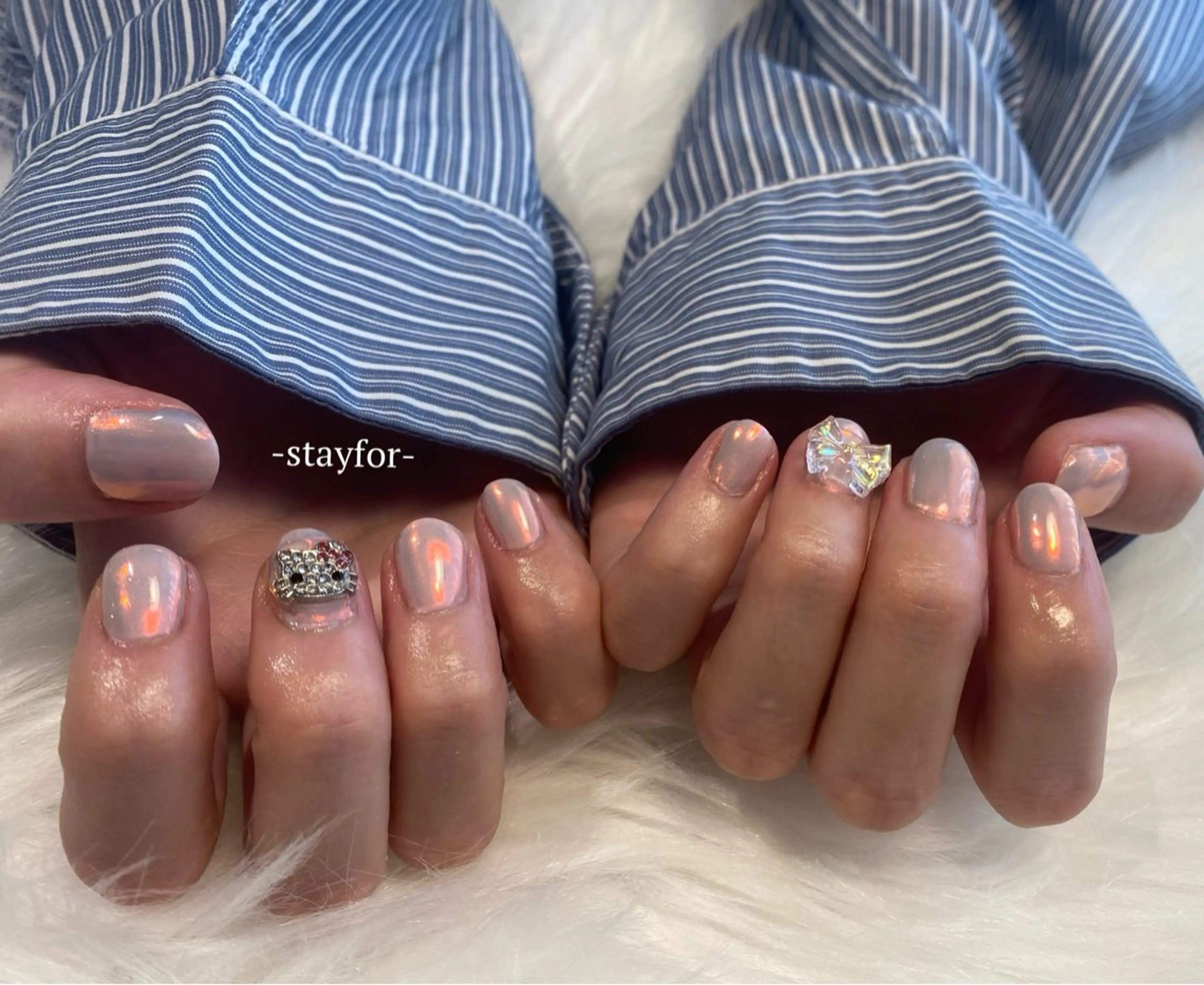 ネイル ミラーネイル ピンク stayfor_ mamiのネイルデザイン