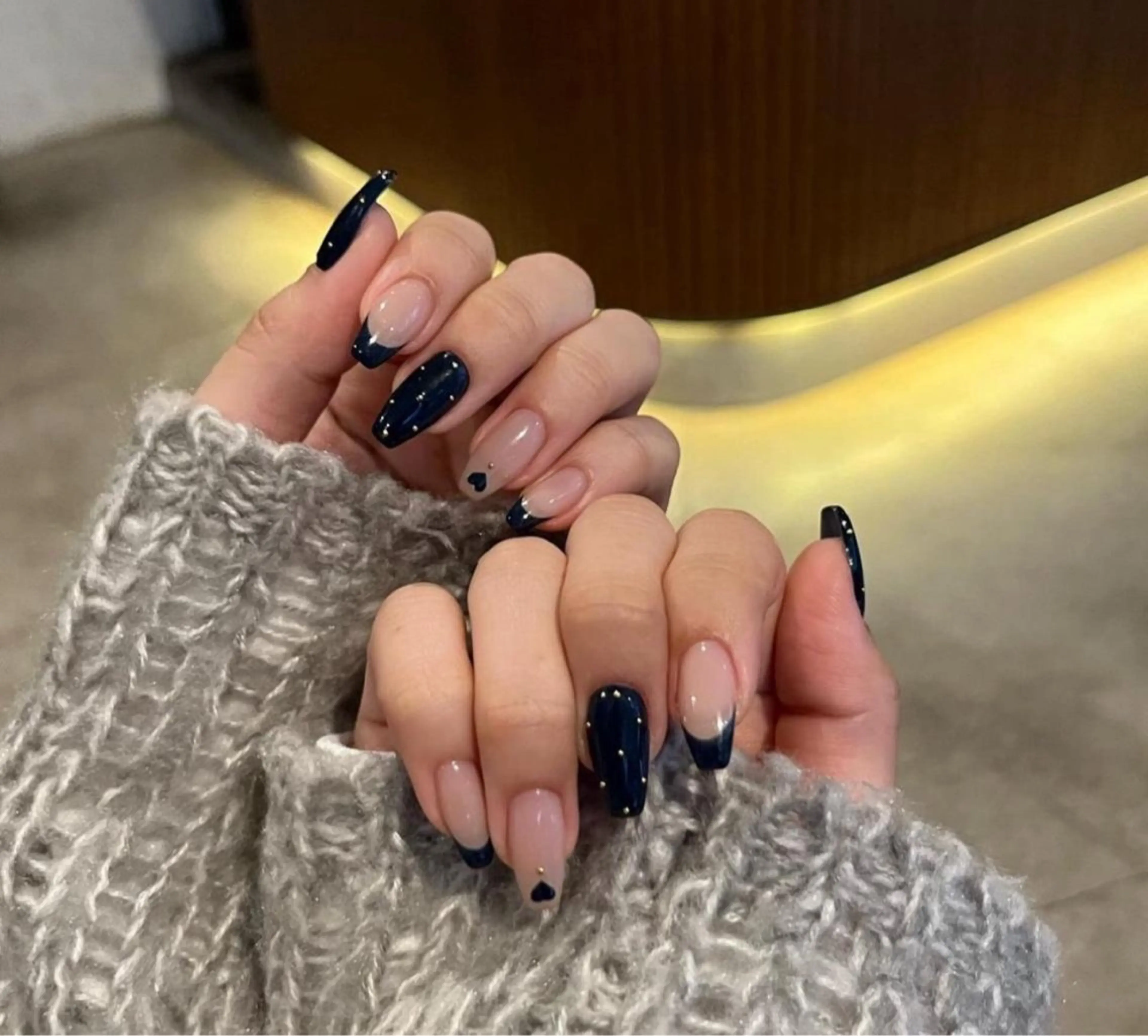 ネイル ジェルネイル ハート 韓国ネイル ニュアンスネイル パラジェル Niko nailサロンのネイルデザイン